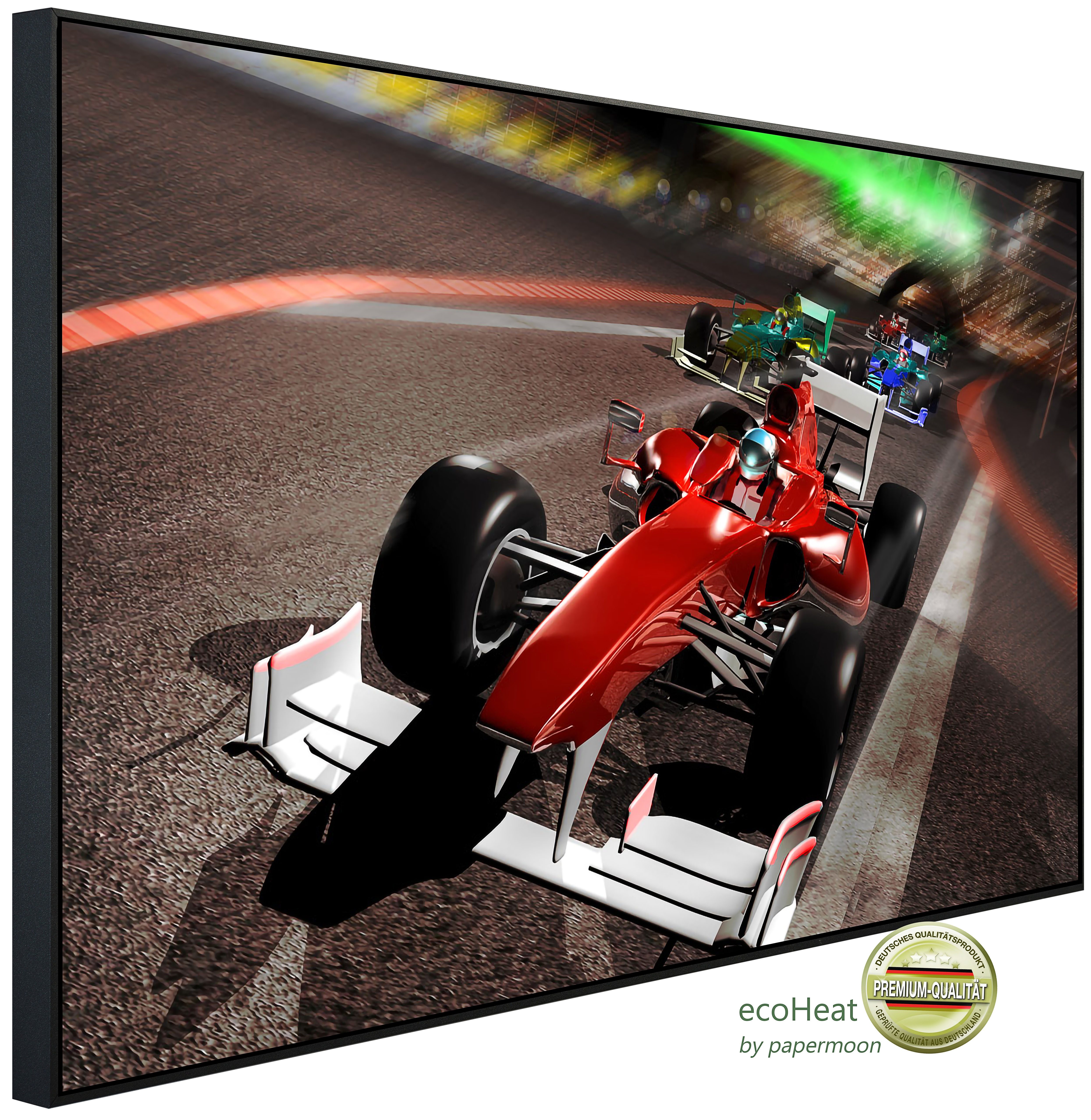 Papermoon Infrarotheizung INFRAROT-BILD-HEIZUNG, Rennen, Rennwagen, Formel, TÜV-Rheinland/GS zertifiziert, angenehme Strahlungswärme