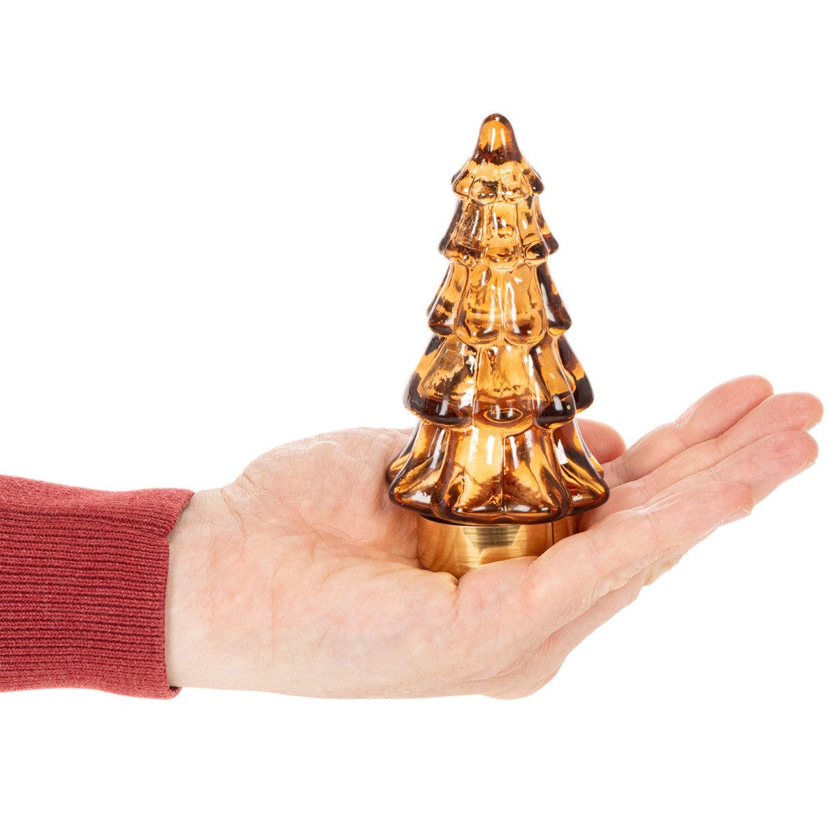 Florists Products Künstlicher Weihnachtsbaum LED Glas Weihnachtsbaum Dekoration für innen batteriebetrieben, 2 Stü