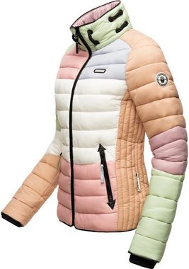 Navahoo Steppjacke Lulana Multikulti leichte Übergangsjacke mit Kapuze im Colourblocking Stil