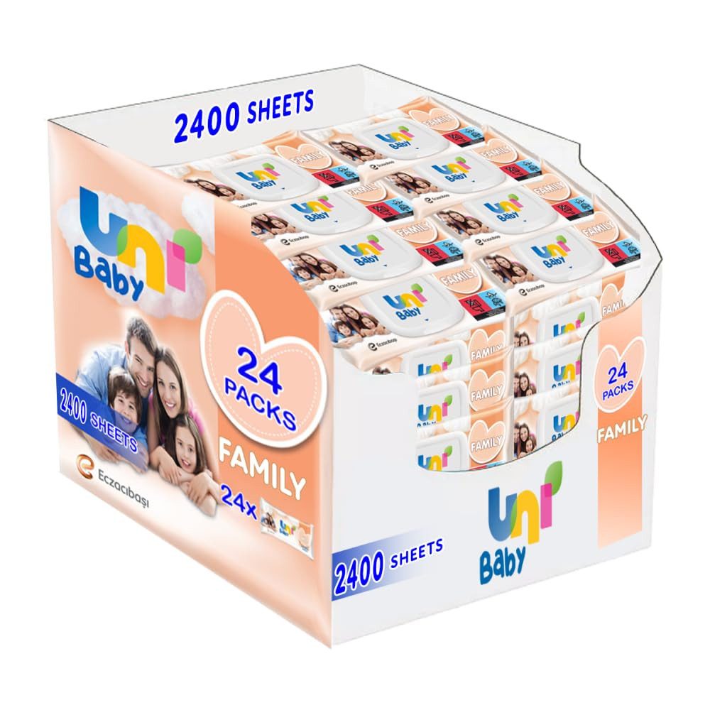 UNI BABY feuchtes Туалетная бумага UNI BABY Feuchttücher Für Familie 2400 Платки (24 x 100 stück), feucht