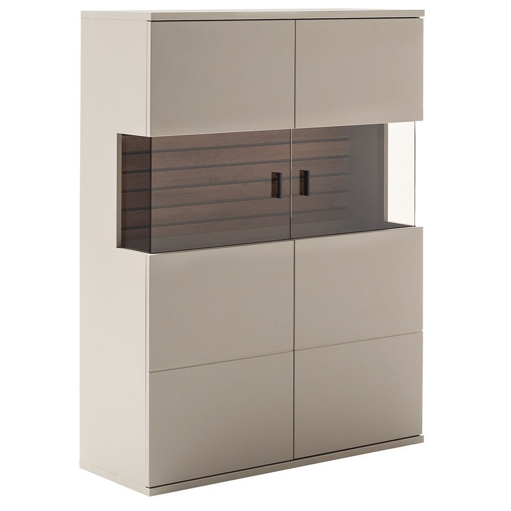 Lomadox Highboard LIEZEN-05, grau mit Eiche, günstig online kaufen