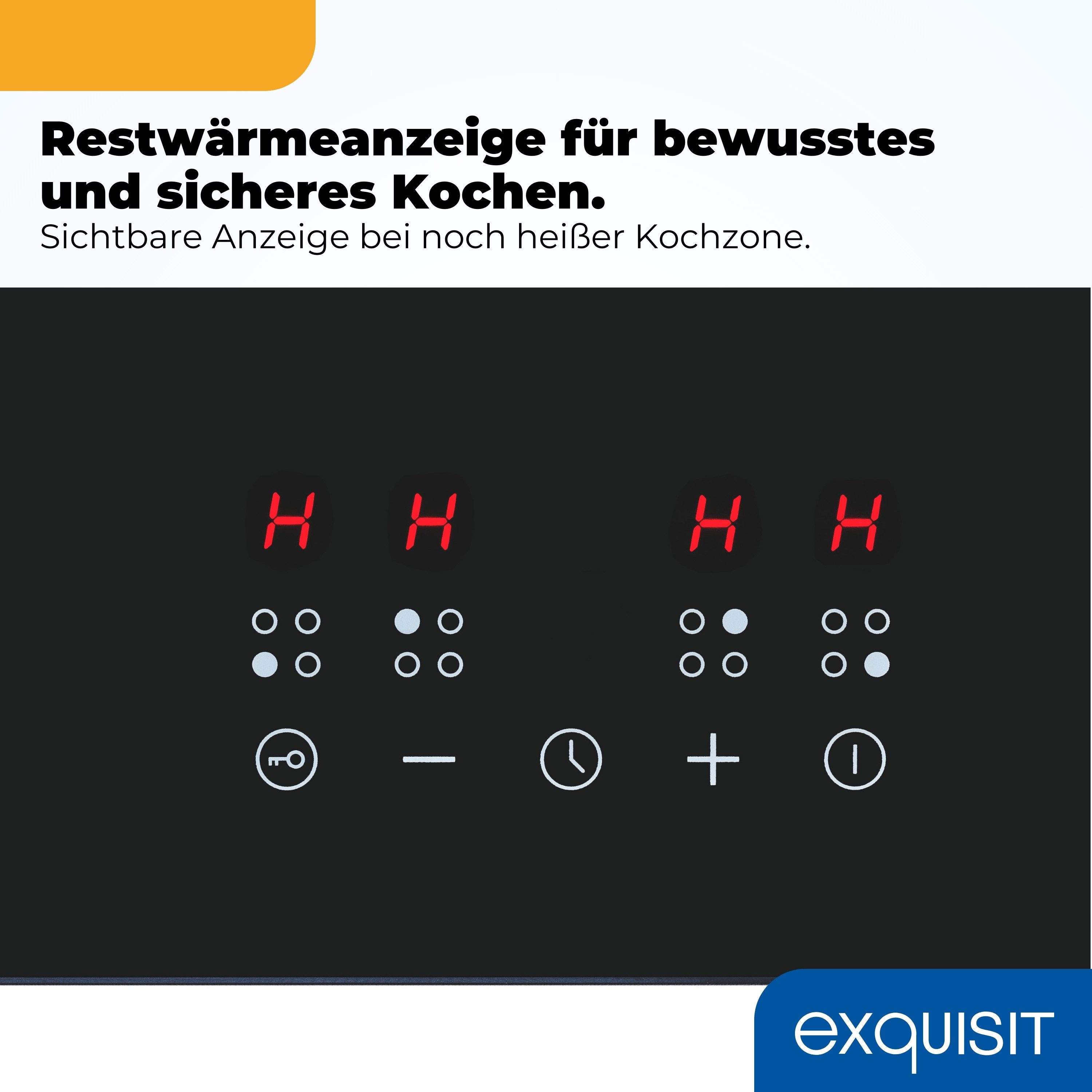 exquisit Elektro-Kochfeld EKC600-490, Glaskeramikkochfeld mit Restwärmeanzeige für mehr Sicherheit – Bild 5 von 5