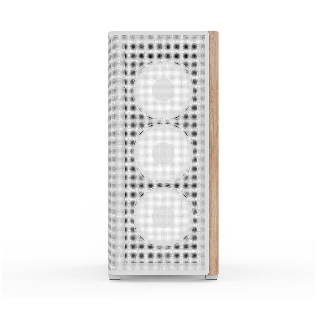Aerocool PC-Gehäuse D501A-G-WT-v2 (weiß/holz)