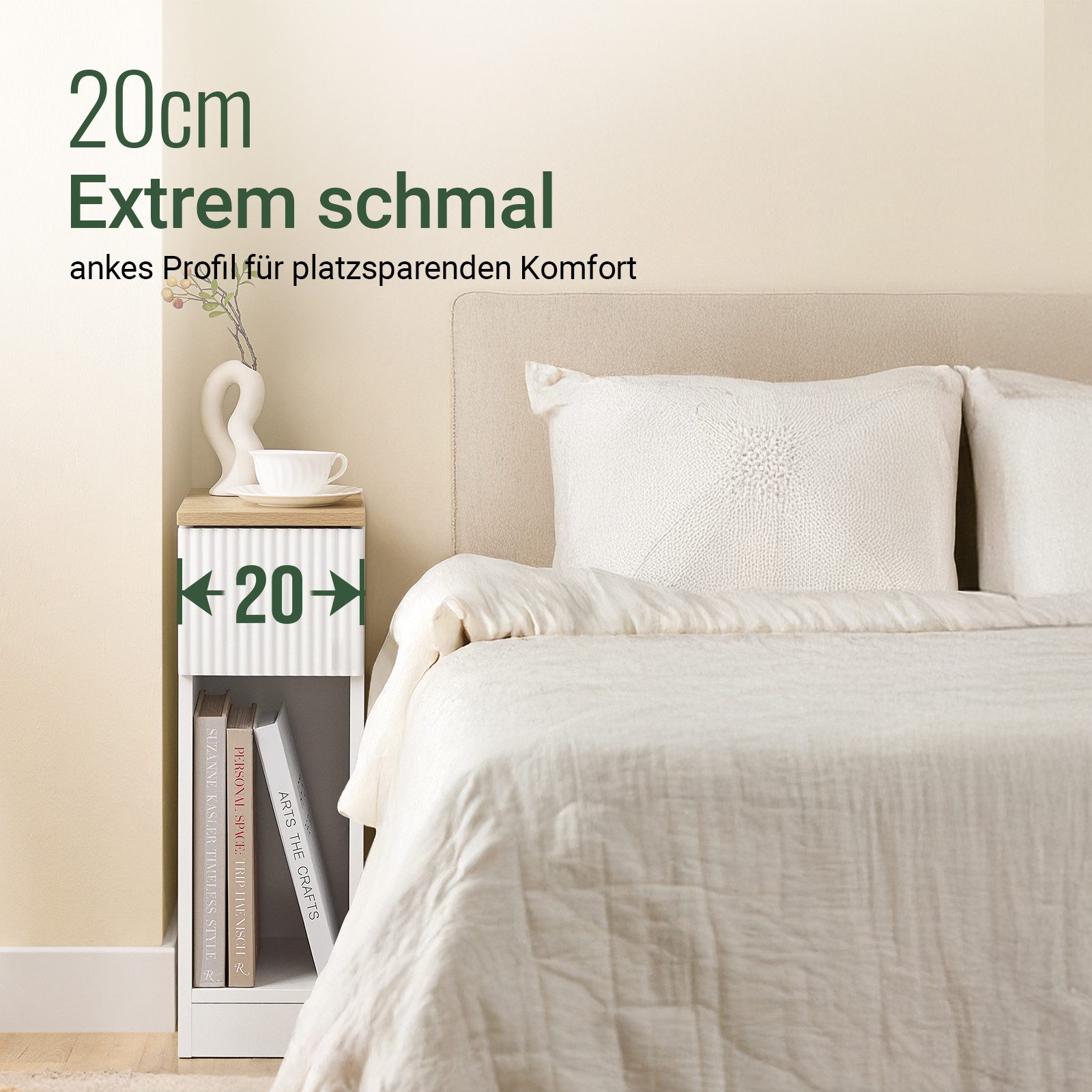 SoBuy Nachttisch FBT111, Beistelltisch mit Schublade und Ablage, Nightstand günstig online kaufen