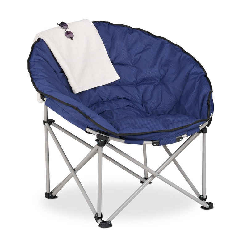 relaxdays Campingstuhl Moon Chair blau
