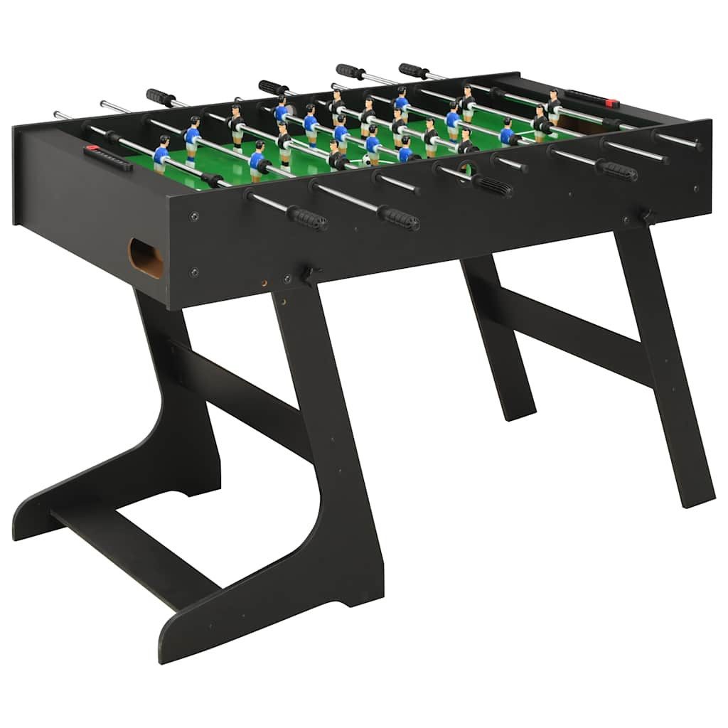 Kickertisch 121x61x80 cm Schwarz aus MDF und Stahl