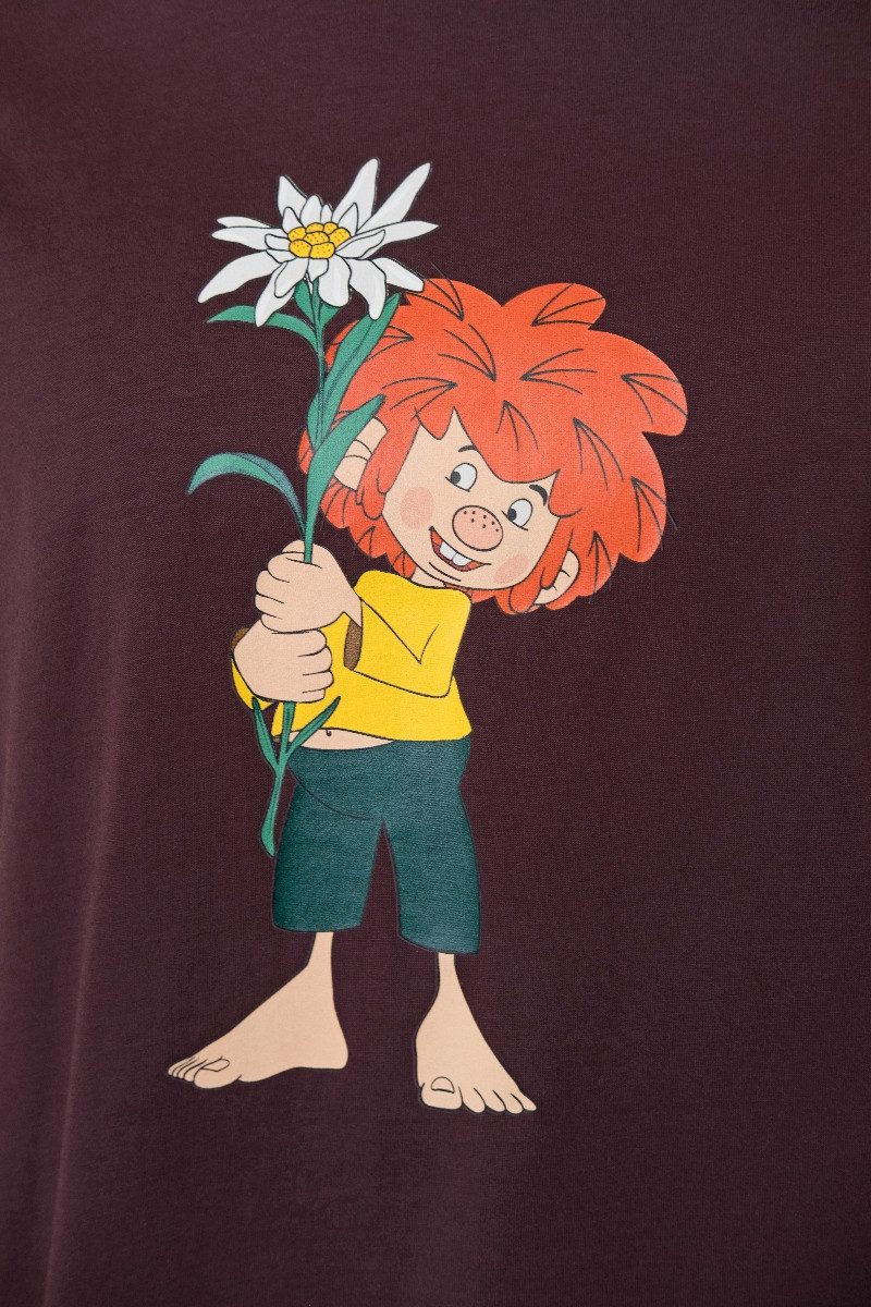 Trachtenshirt Shirt Unisex - PUMUCKL EDELWEISS - marone