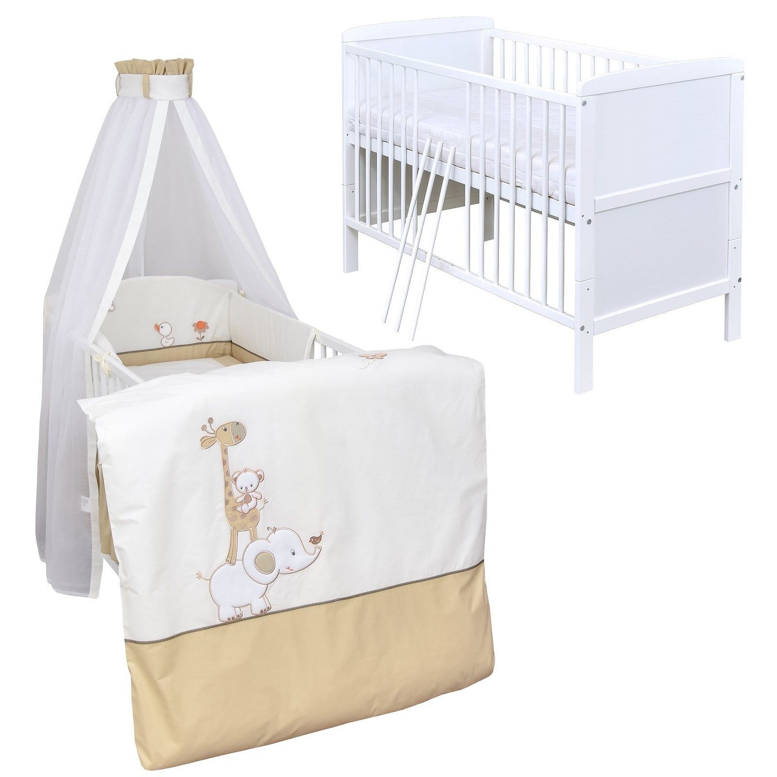 Komplettbett Babybett Natalie Bettwäsche Komplettset