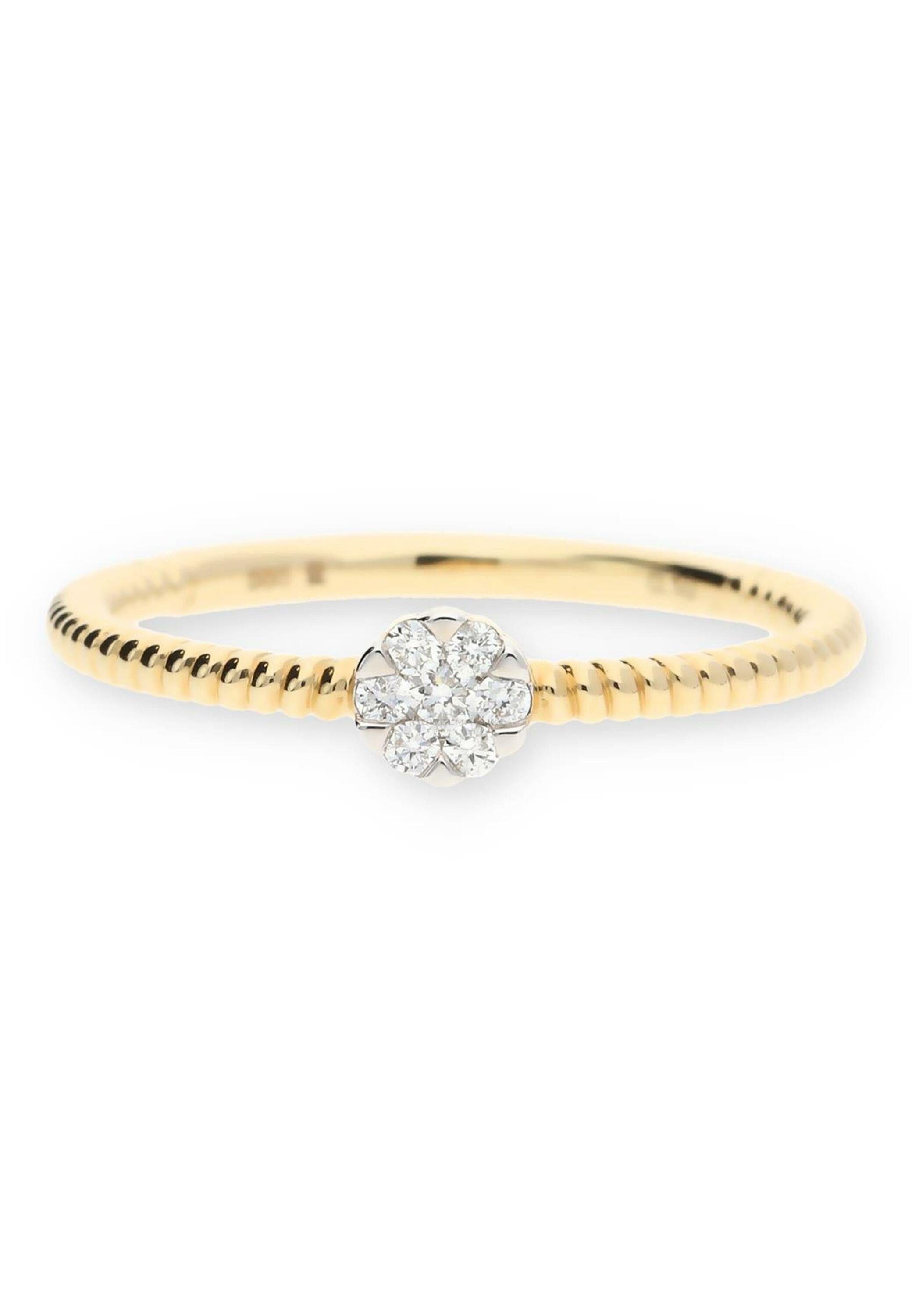 Diamant(en) inkl. 585/000, Ring (1-tlg), Gold JuwelmaLux Mädchen Gold mit Schmuckschachtel Diamantring