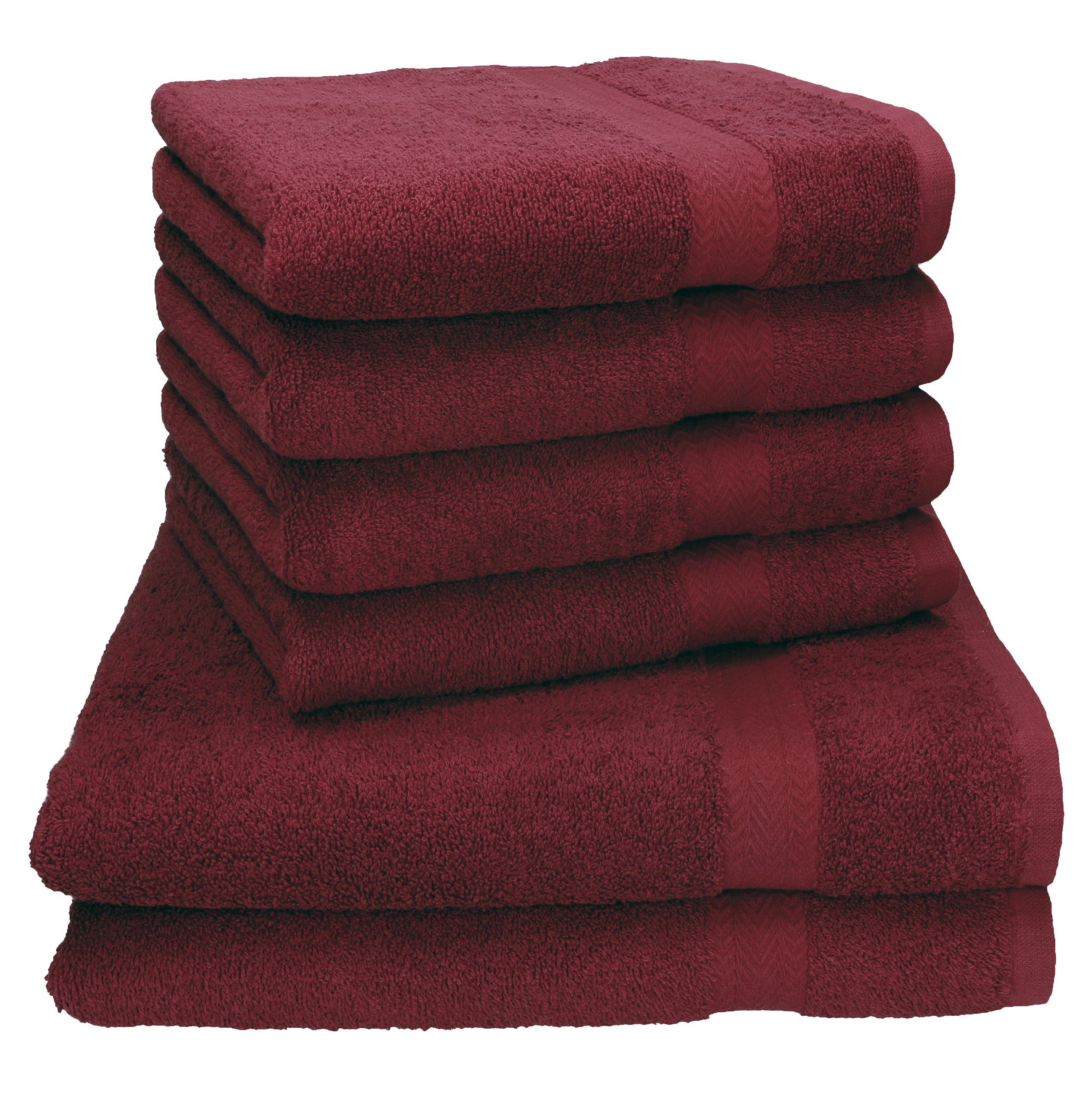 Betz Handtuch Set -6 Baumwolle, dunkelrot 100% Handtücher-Set-100% Handtuch-Set teiliges Baumwolle, PREMIUM Betz (6-tlg)