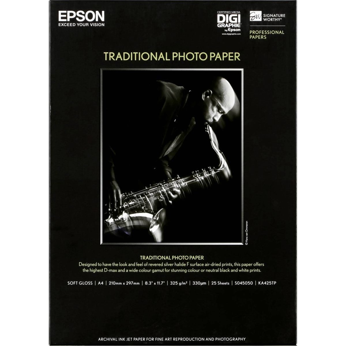 Epson Druckerpapier Traditional Photo Paper seidenmatt A 4, 25 Blatt
