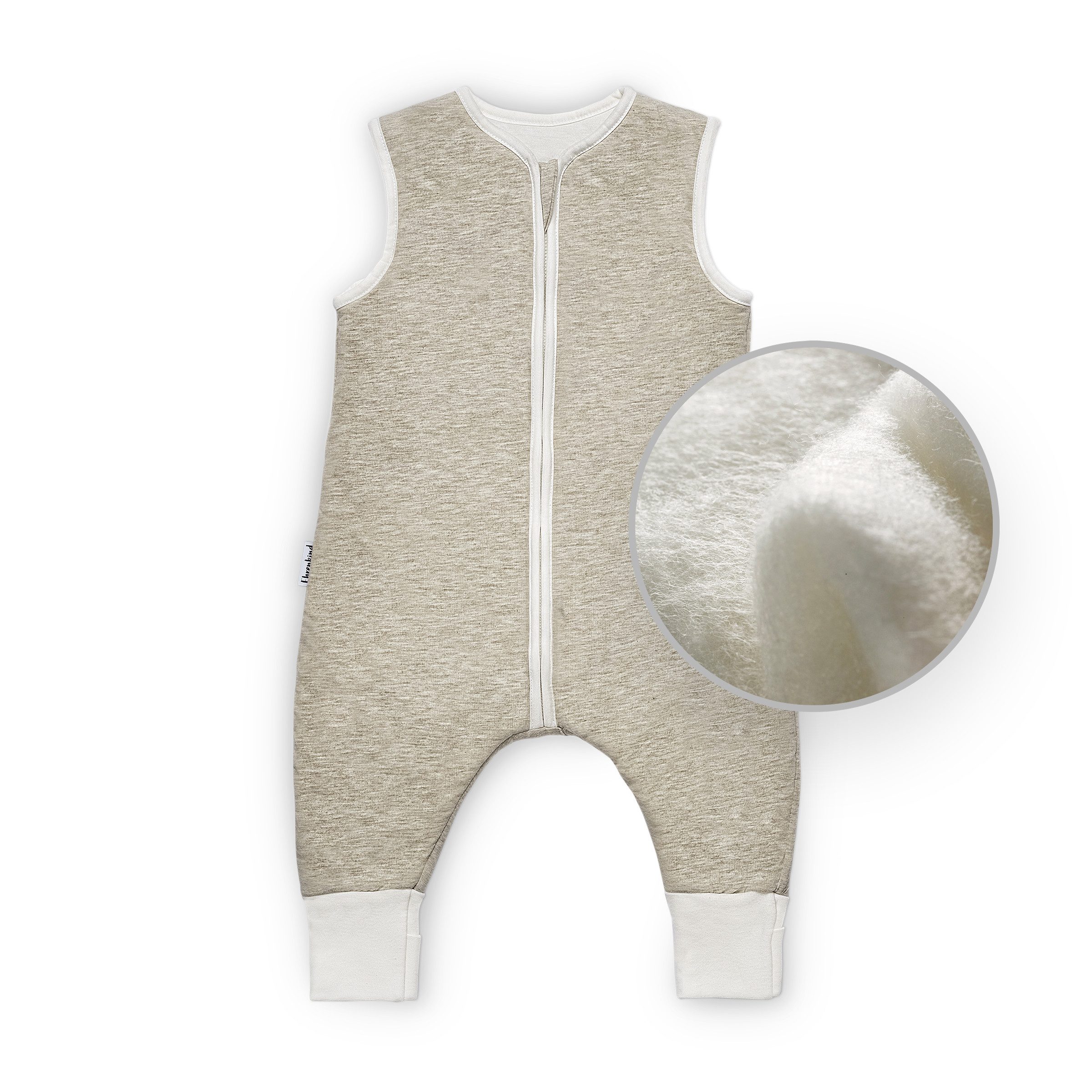 Ehrenkind Babyschlafsack Ganzjahresschlafsack mit Beinen und Wollfüllung, 100% Bio-Baumwolle (Ganzjährig verwendbar, Für ein optimales Schlafklima), Sorgt für wohlige Wärme ohne zu überhitzen