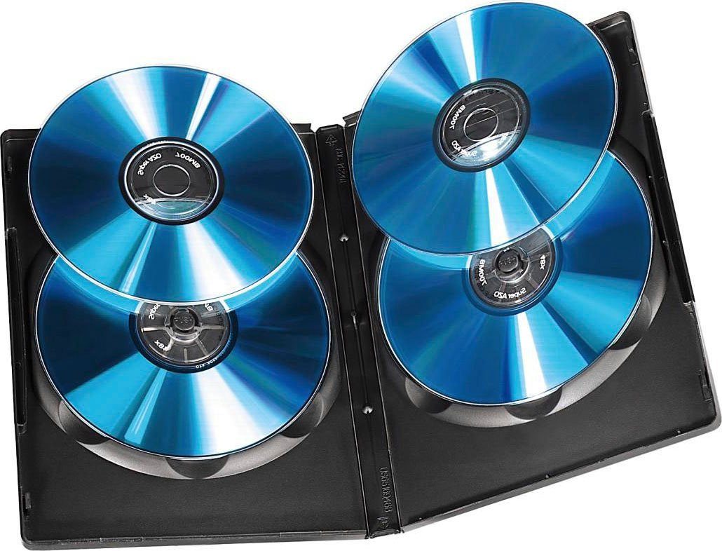 Hama DVD-Hülle DVD-Leerhülle Quad Box, 5er-Pack, Schwarz