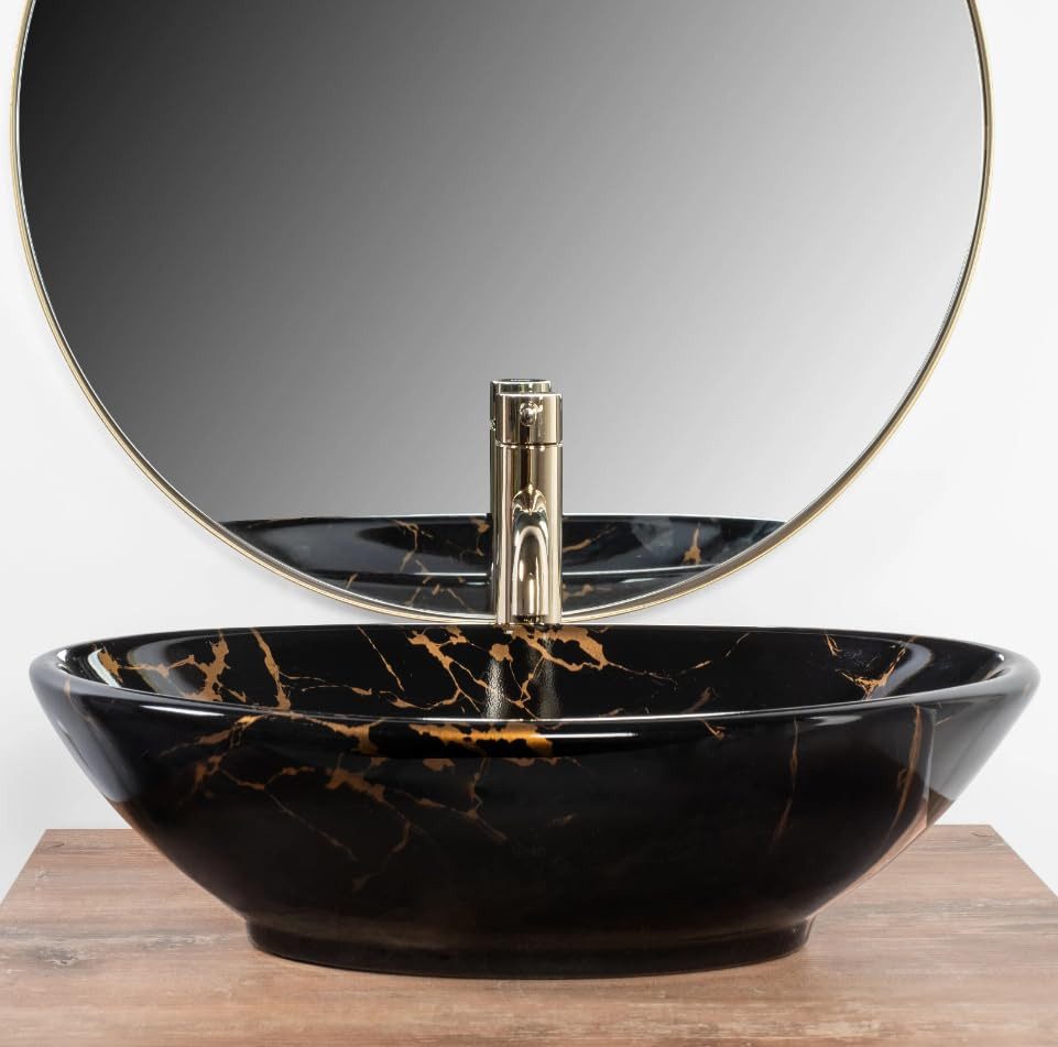 GTM Design Aufsatzwaschbecken Modern Waschbecken ohne Hahnloch Elegant, Ova günstig online kaufen