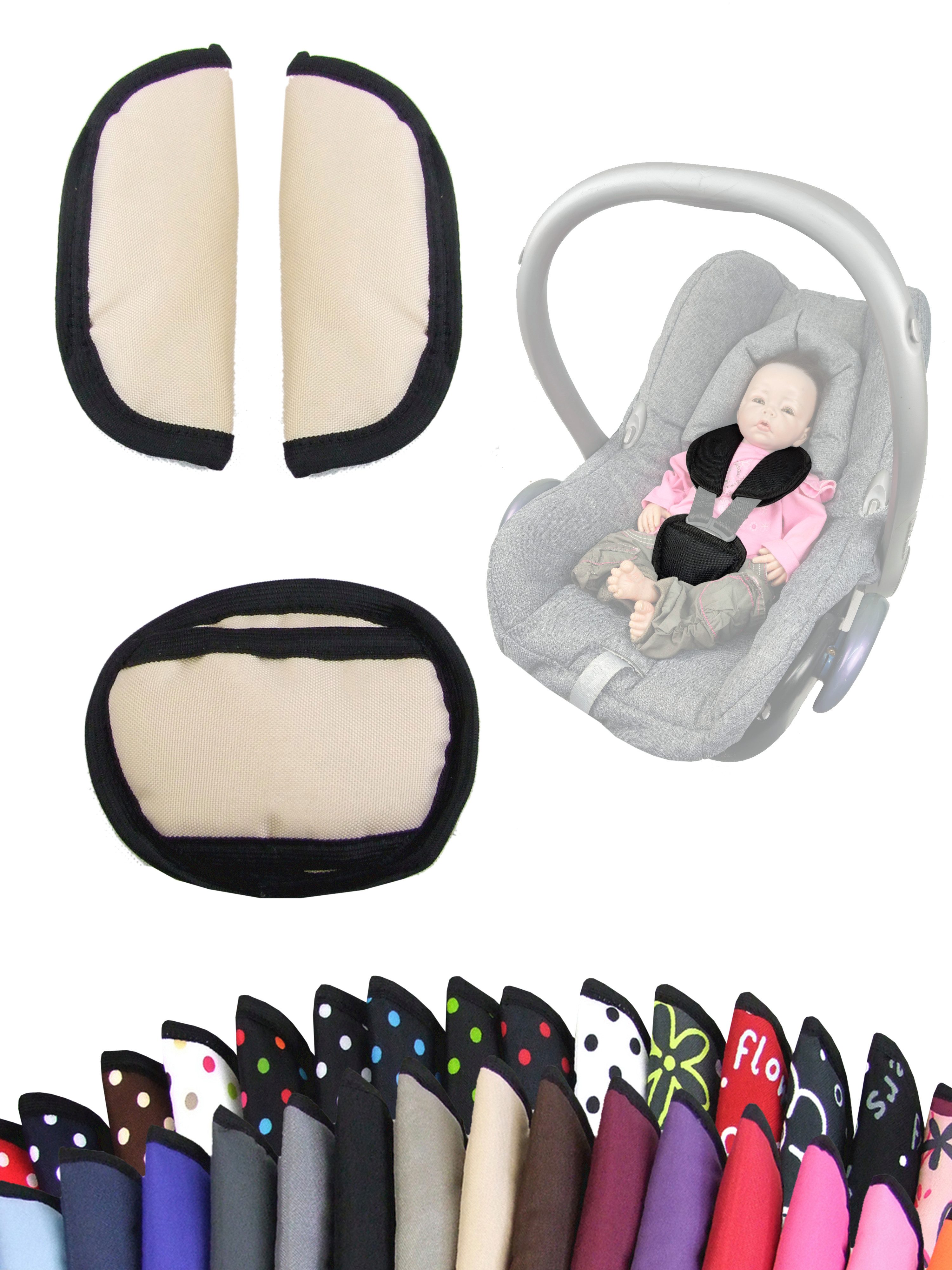 Gurtpolster Gurtpolster Set universal Babyschale Autositz z.B. Maxi Cosi Cybex