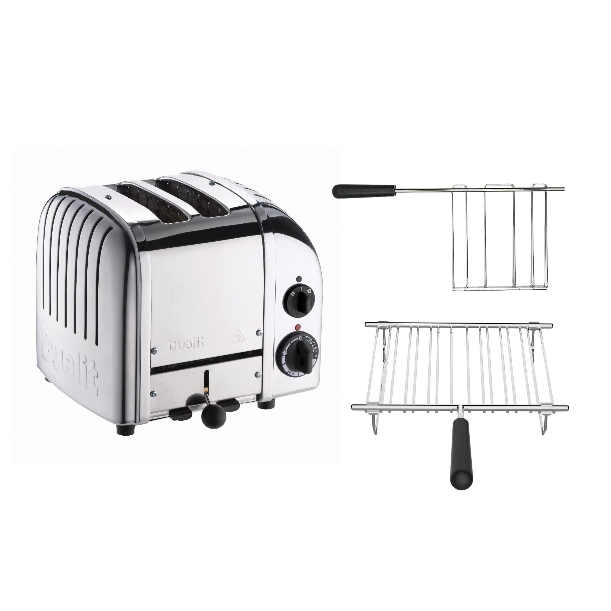 Toaster Dualit Paket 2, 2er Toaster mit Brötchenaufsatz und Sandwichzange