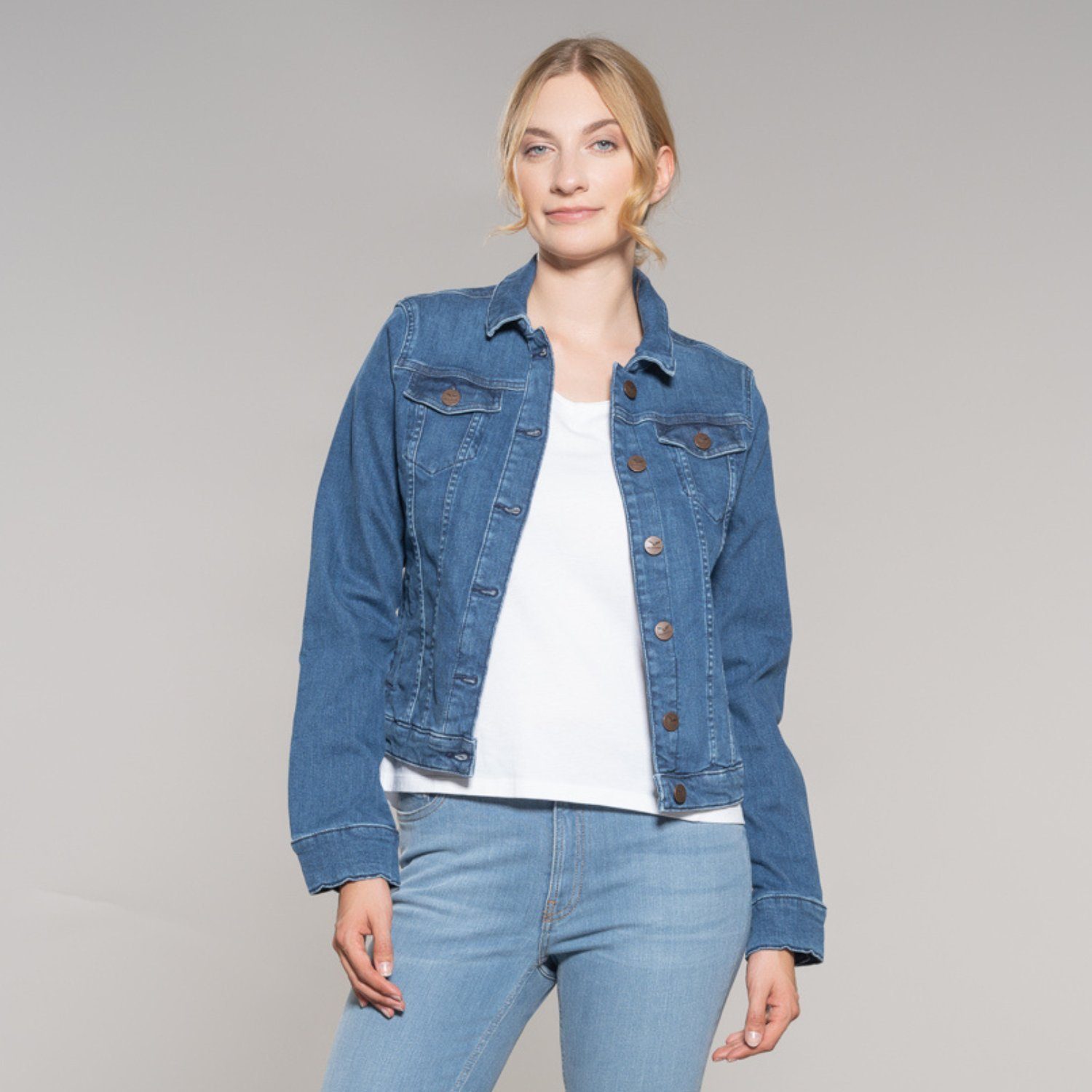 Blue Hyperflex, Fashion Feuervogl Damenjeansjacke Denim Jacket, fv-Sva:la, Jeansjacke