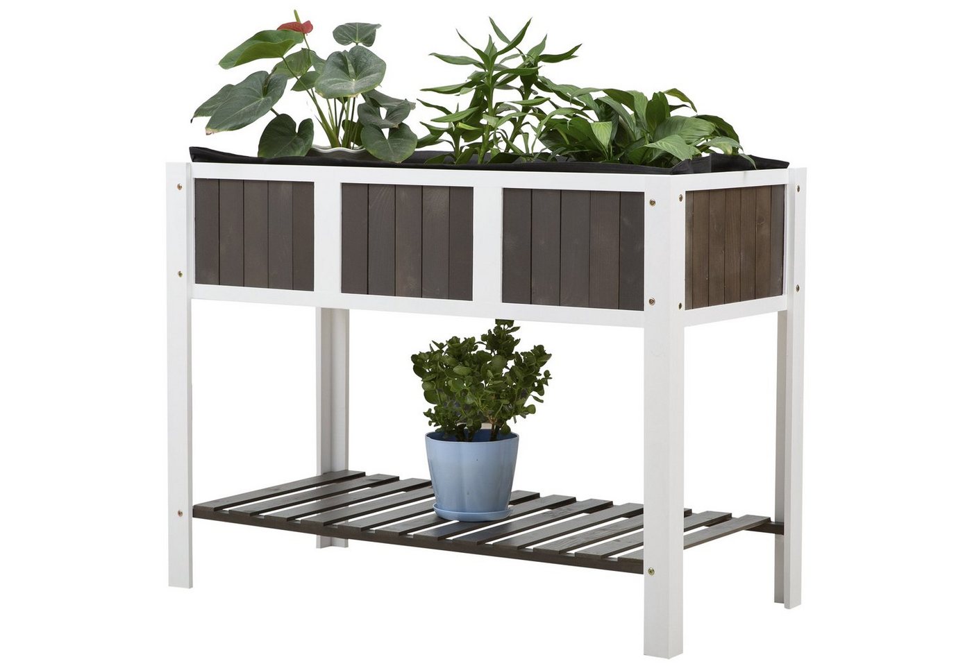 Outsunny Foliengewächshaus Hochbeet gra... Outsunny Foliengewächshaus Hochbeet gra...