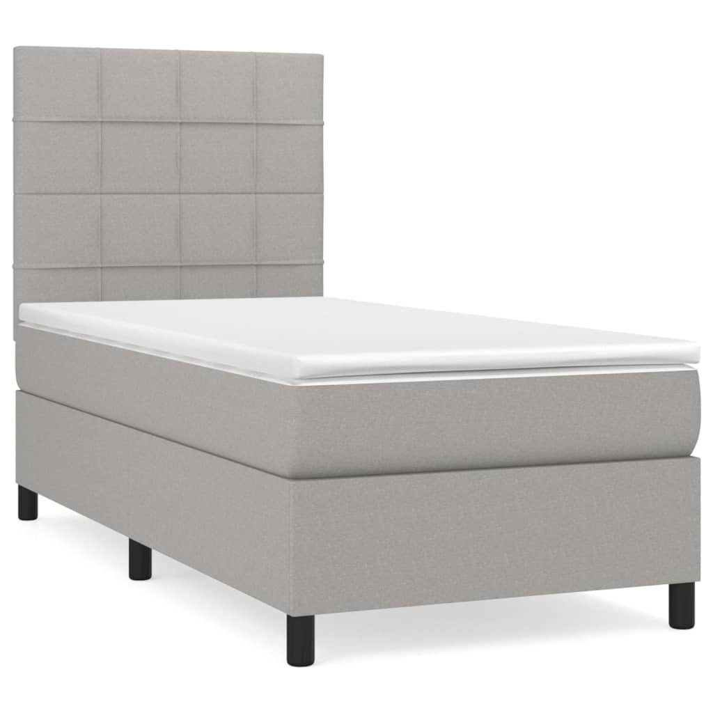 vidaXL Bett Boxspringbett mit Matratze Hellgrau günstig online kaufen