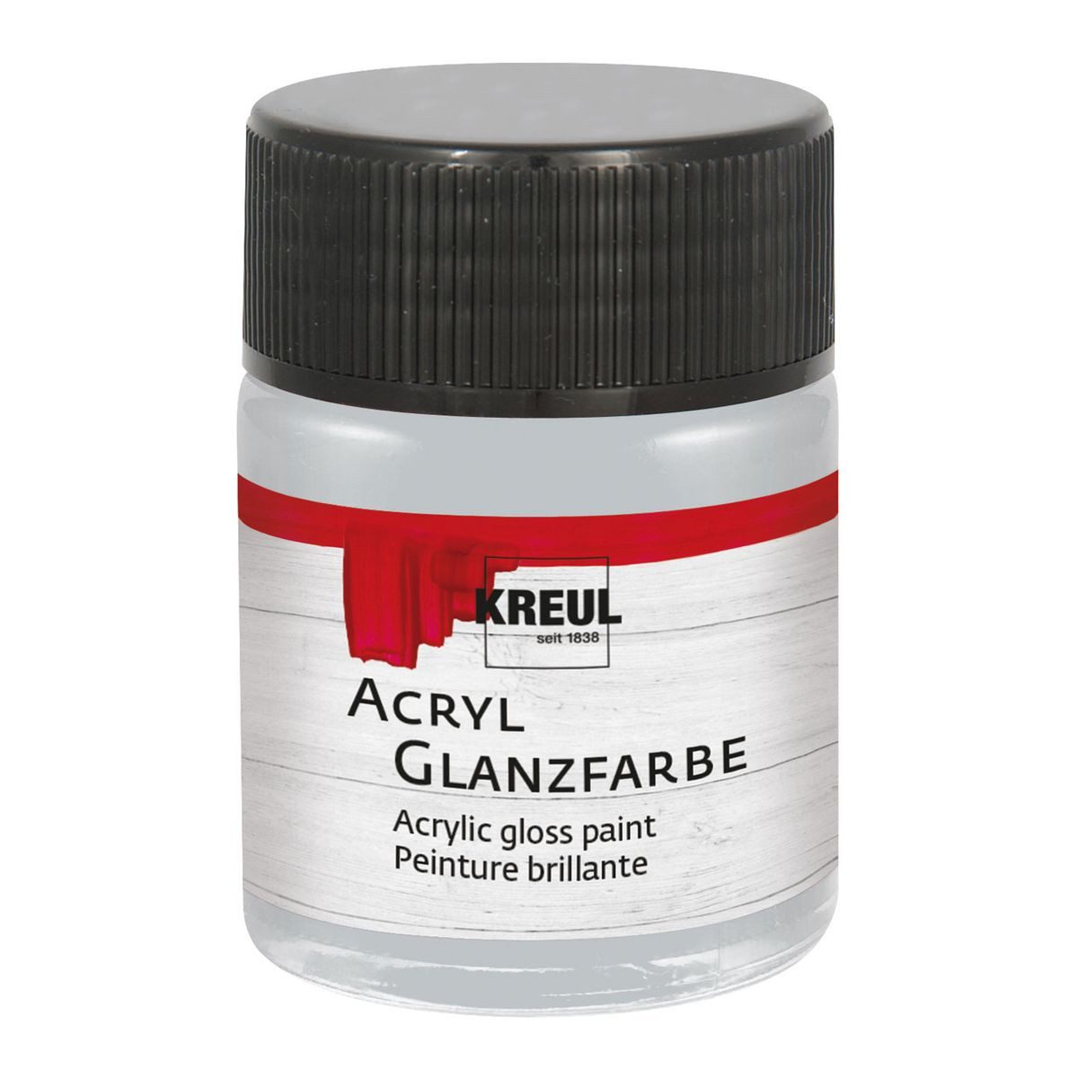 C. KREUL Acrylfarbe KREUL Acryl Glanzfarbe silber 50ml Glas