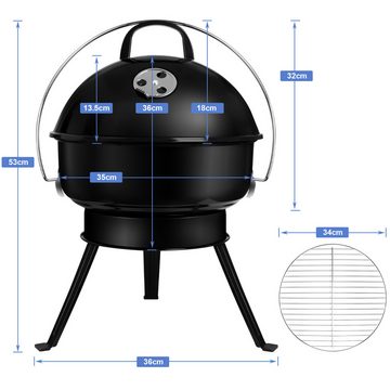 SunJas Holzkohlegrill CA-19A, Tragbar Standgrill Klappgrill Klappgrill Klappgrill Grill