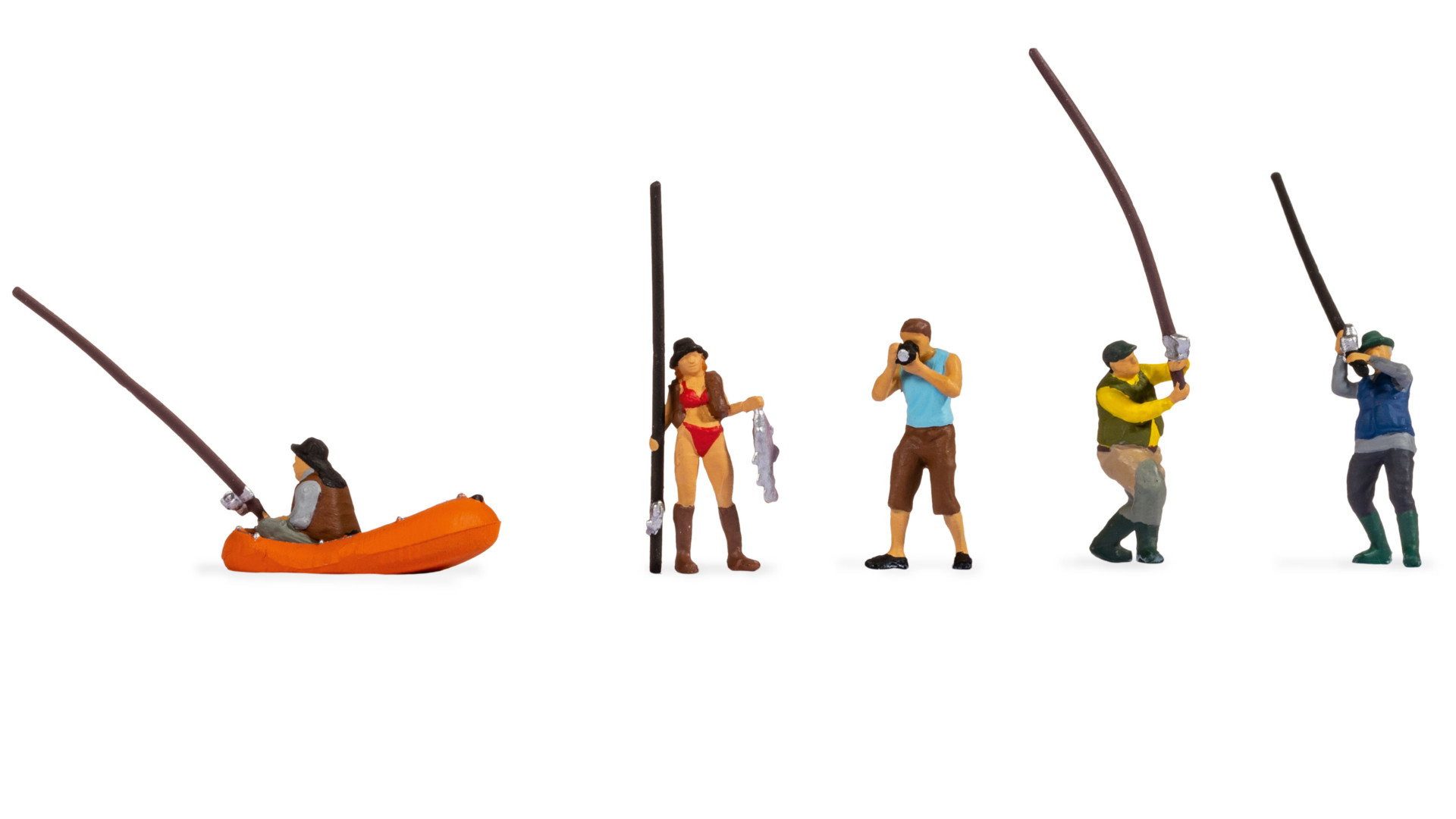 NOCH Dekofigur Angler, detailreiche Figuren für Modellbau, H0 Maß
