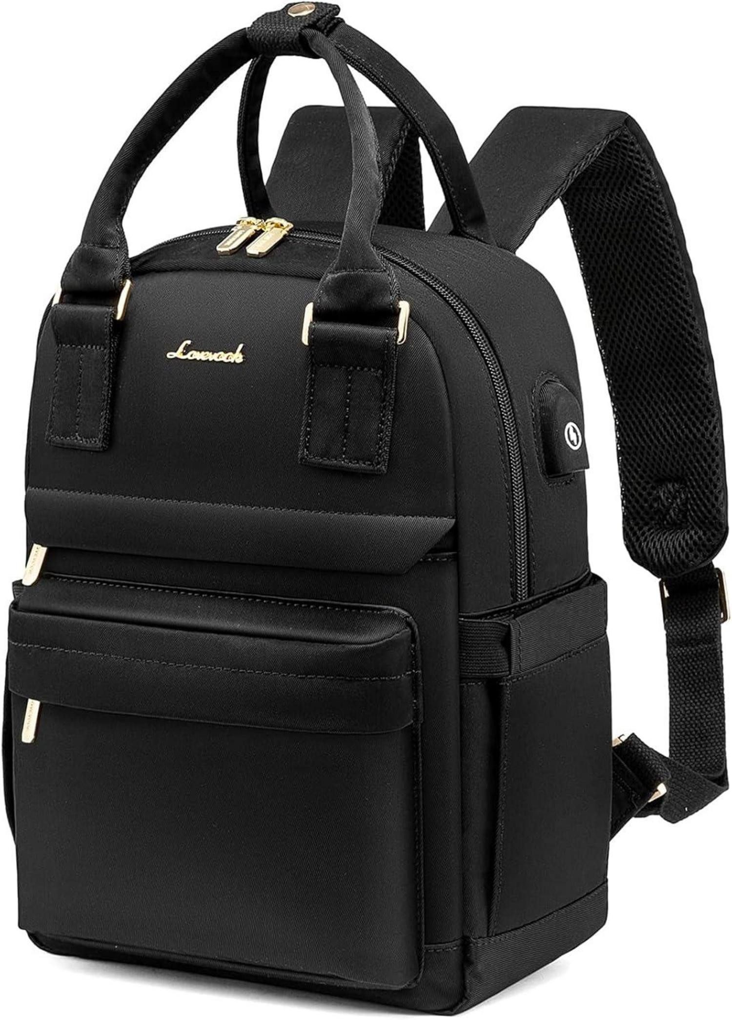 LuxusKollektion Cityrucksack Damen Mini Rucksack Schwarz Wasserdicht Daypack Handtasche 2 in 1