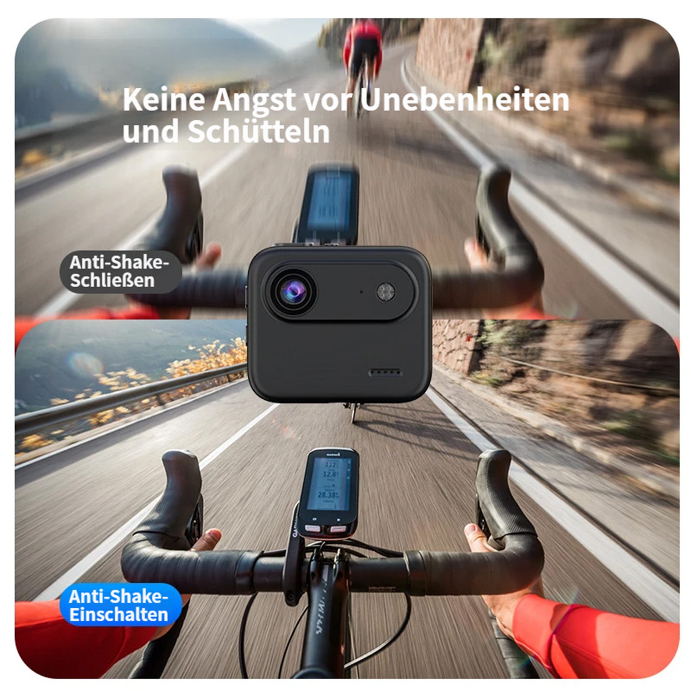 KINSI Action-Kamera 4K,Mini Sportkamera mit 2,0" Flip-Display,mit 32GB Kompaktkamera (143° Weitwinkel, Stabilisierung)