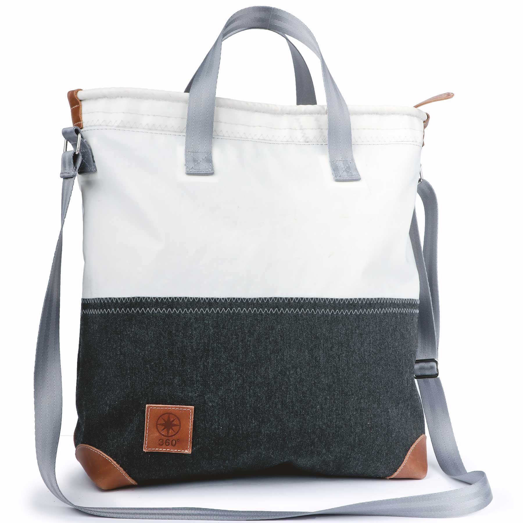 360Grad Umhängetasche Handtasche Ahoi Segeltuch grau günstig online kaufen