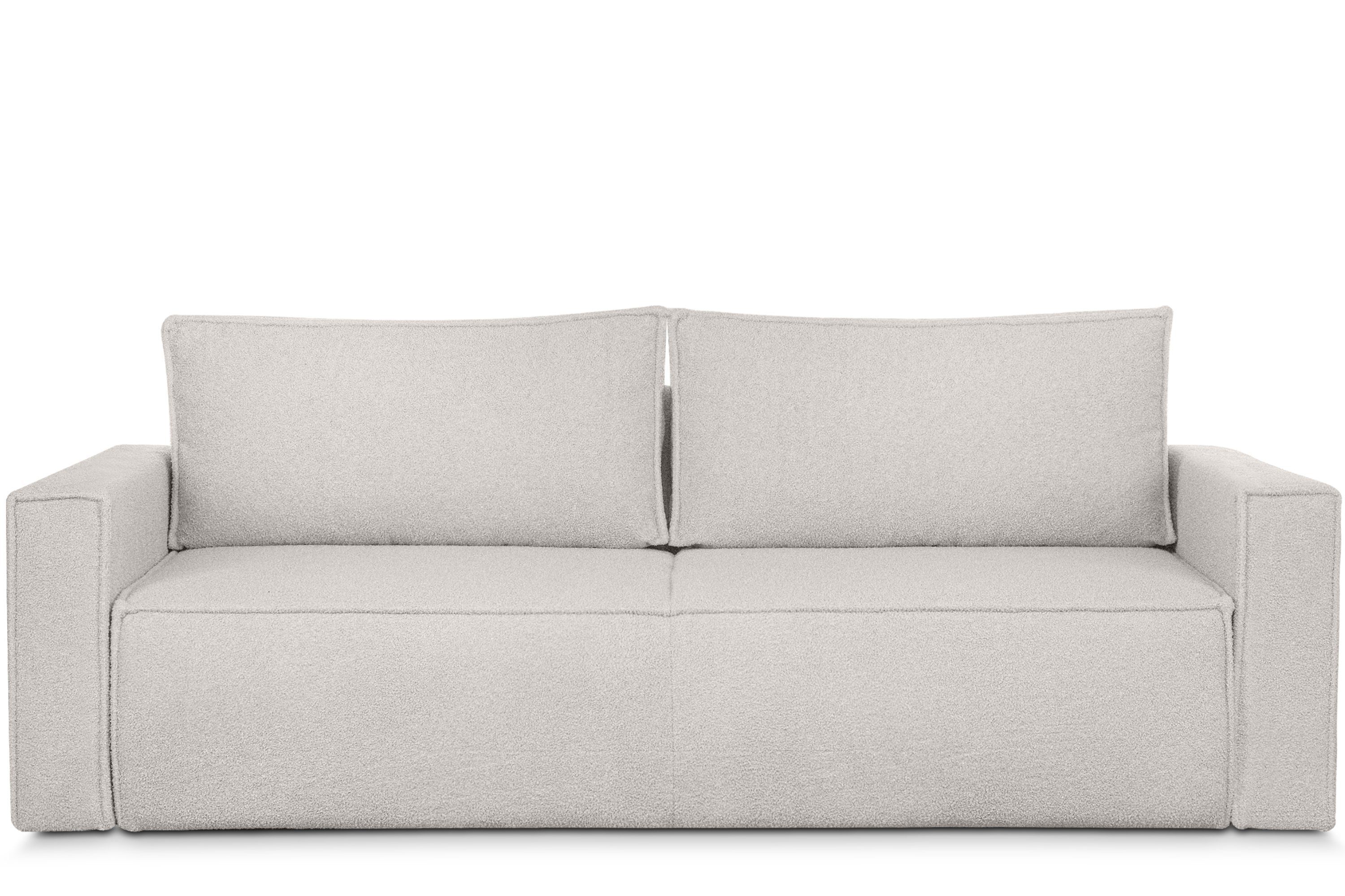 KONSIMO® 3-Sitzer NAPI Sofa mit Schlaffunktion & massivem Gestell, hergestellt in der EU, Couch für Dauerschläfer, mit Wellenunterfederung, Großer Bettkasten