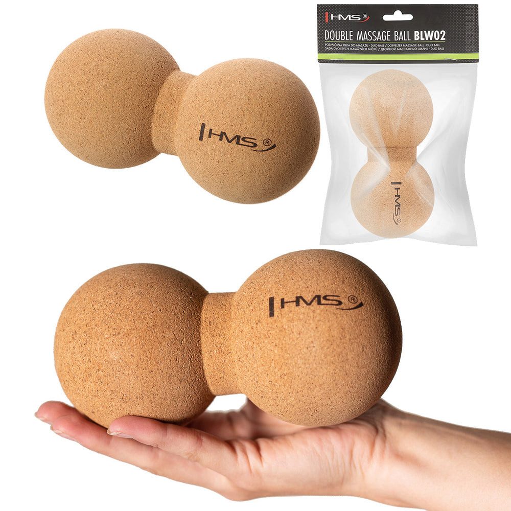 HMS Massageball Massagegerät Lacrosseball Corkball, Spar-Set, Selbstmassage, Gleichmäßige Druckverteilung für effiziente Entspannung