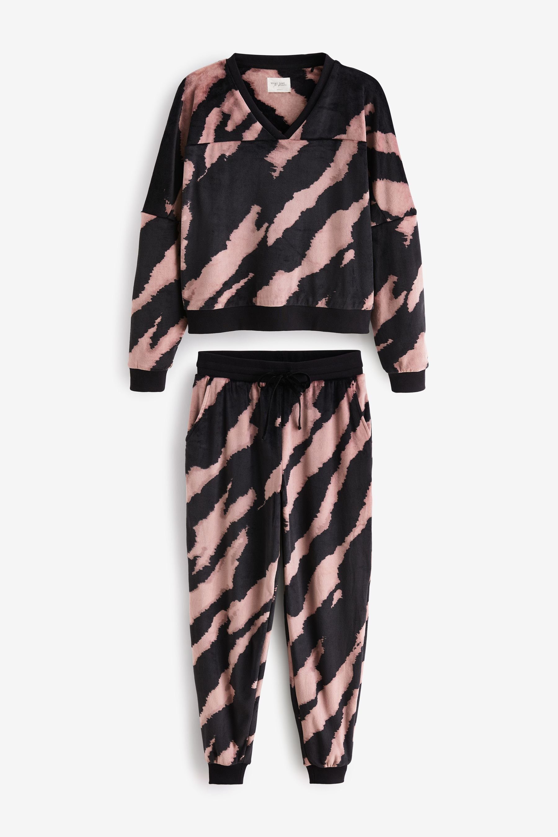 tlg) Animal Langärmeliger (2 Next Pyjama Fleece-Pyjama Print