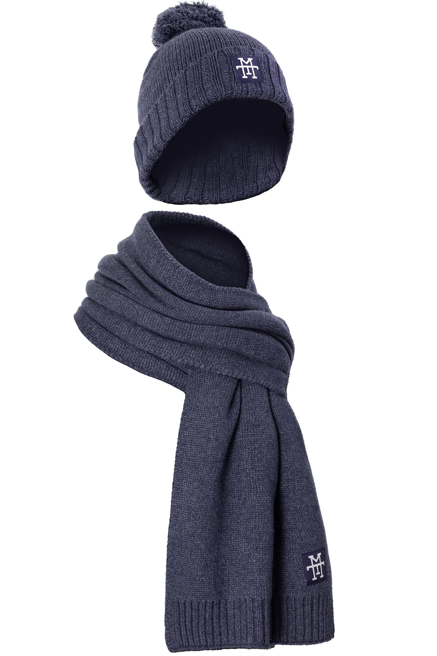 Manufaktur13 Bommelmütze & Schal, Winterschal & Beanie Set, Herren & Damen, Geschenk (Set, Mütze und Schal) 2 in 1