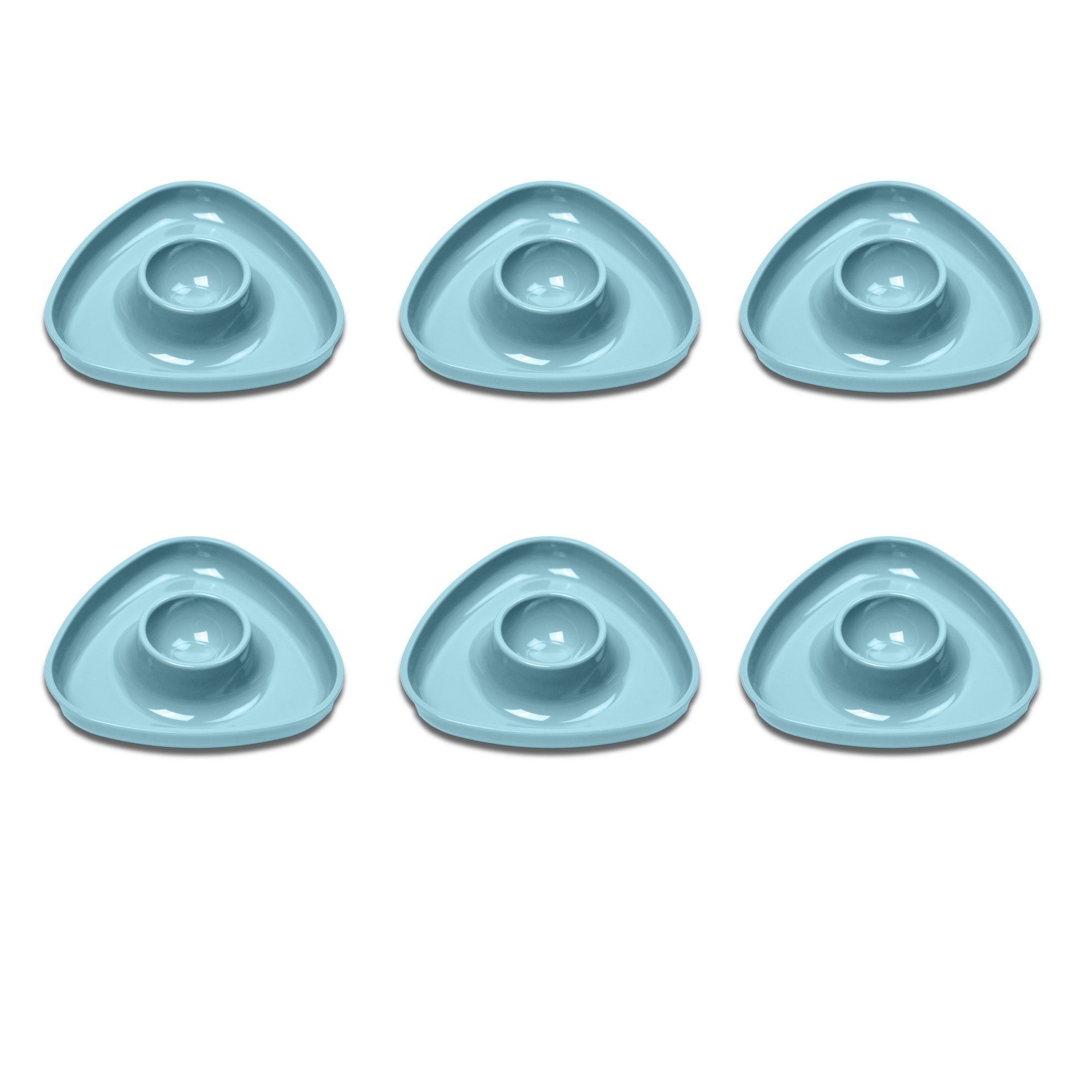 Eierbecher 6 Stk., dreieckig, stapelbar, Tri, Blau