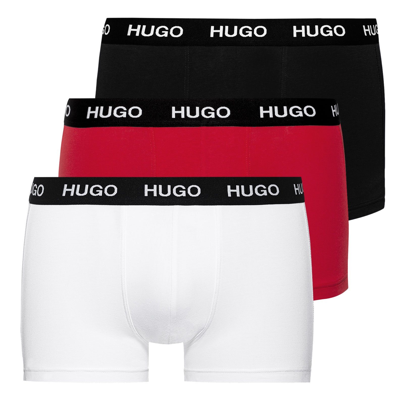 Trunk Jacquard-Logo Bund 960 black / white Pack Triplet (3-St., Set) / Trunk 3er am mit red HUGO