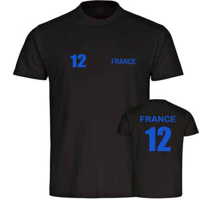 multifanshop T-Shirt Kinder France - Trikot 12 - Jungen Mädchen Shirt Fanartikel