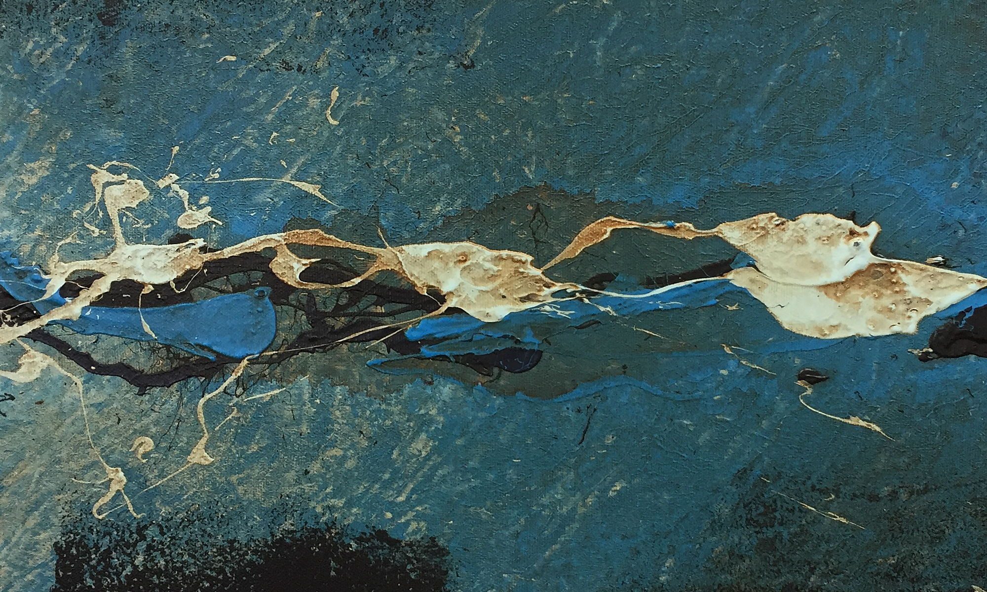 WandbilderXXL XXL-Wandbild Frozen Splashes 210 x 70 cm, Abstraktes Gemälde, handgemaltes Unikat
