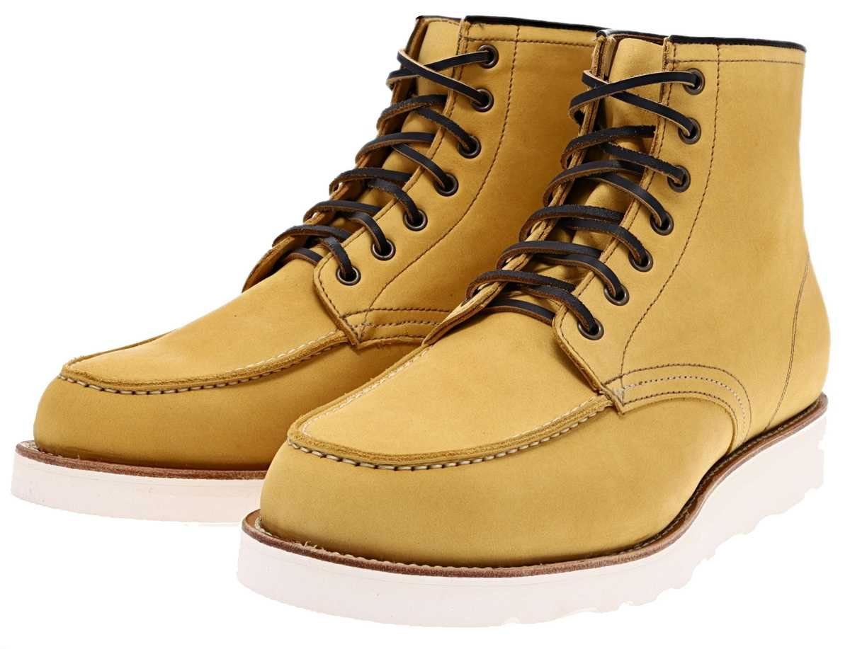 Sendra Boots MILLES MOC Beige Stiefel Rahmengenähte Moc-Toe Schnürstiefel