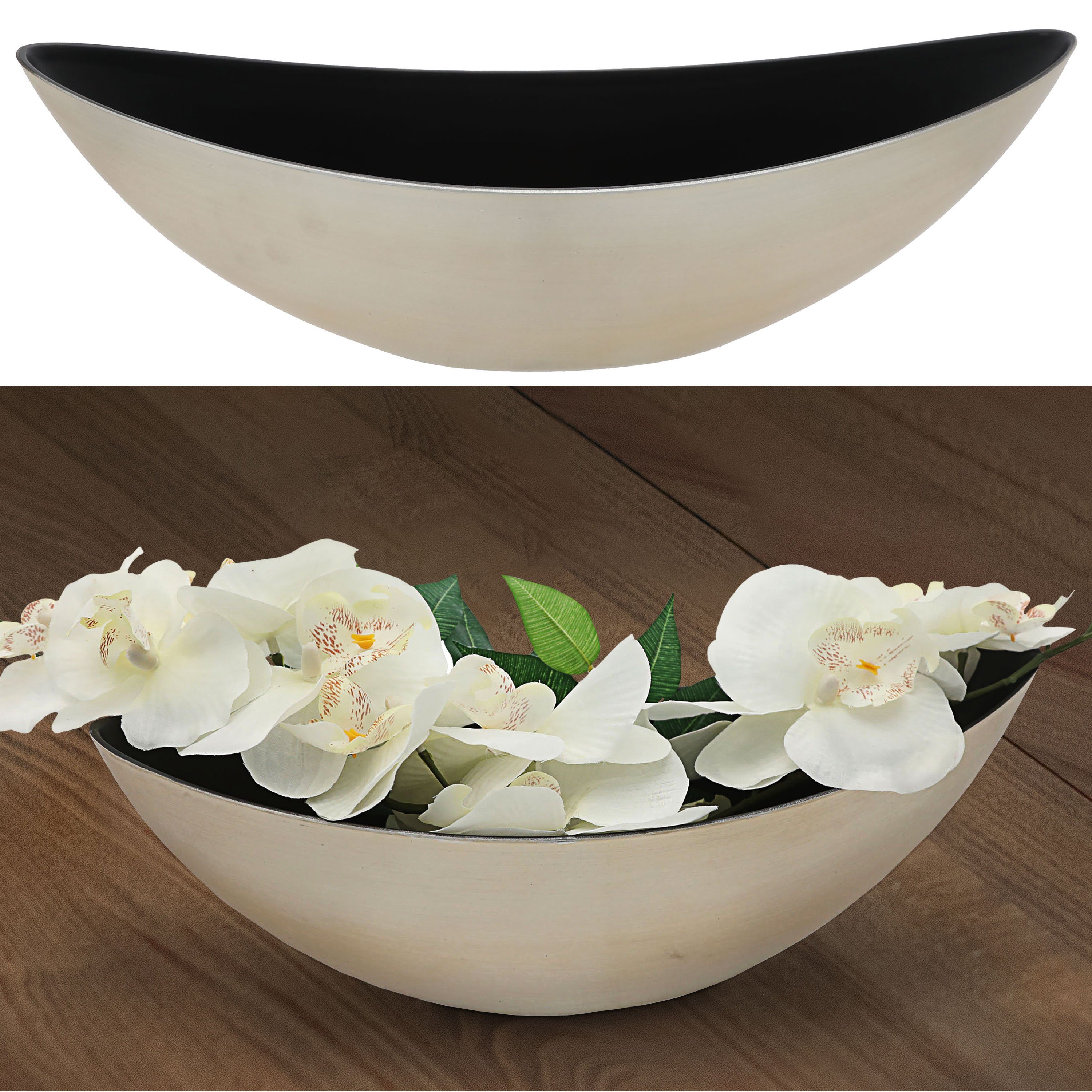 CEPEWA Dekoschale Dekoschale oval champagner schwarz 39x13x12cm günstig online kaufen