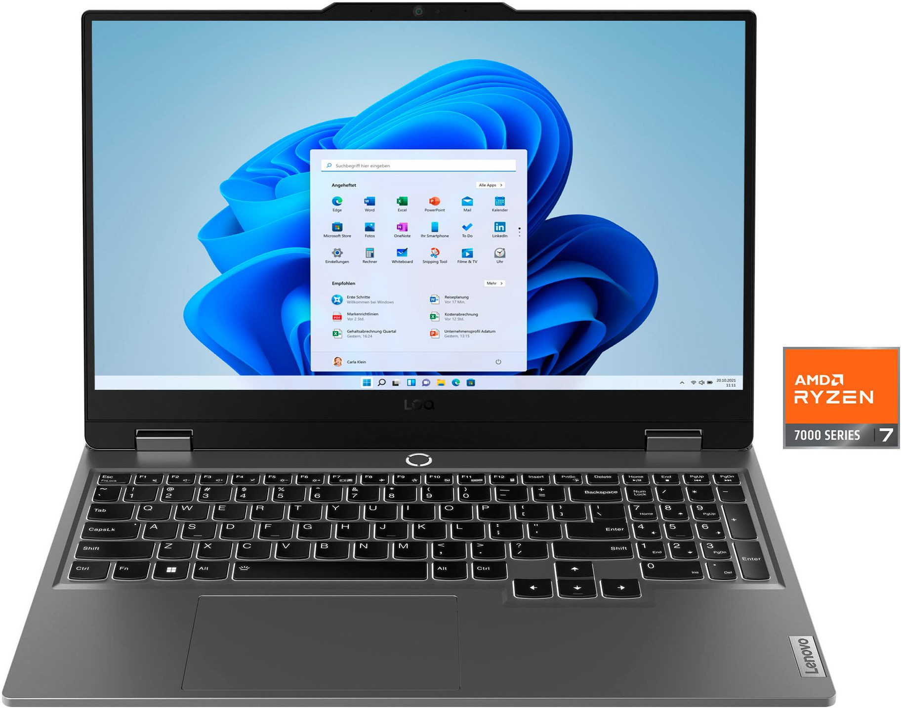 Lenovo LOQ 15ARP9 Gaming-Notebook (39,6 cm/15,6 Zoll, AMD Ryzen 7 7435HS, GeForce RTX 4050, 512 GB SSD)