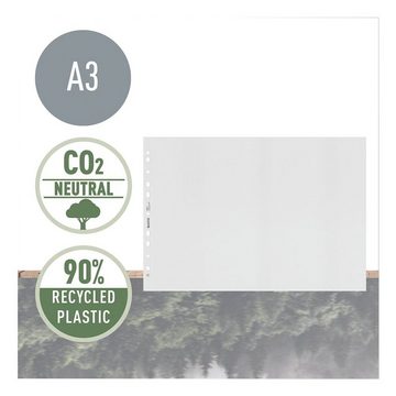LEITZ Prospekthülle Recycle, 25 Stück, Format A3, genarbt, oben offen, abheftbar