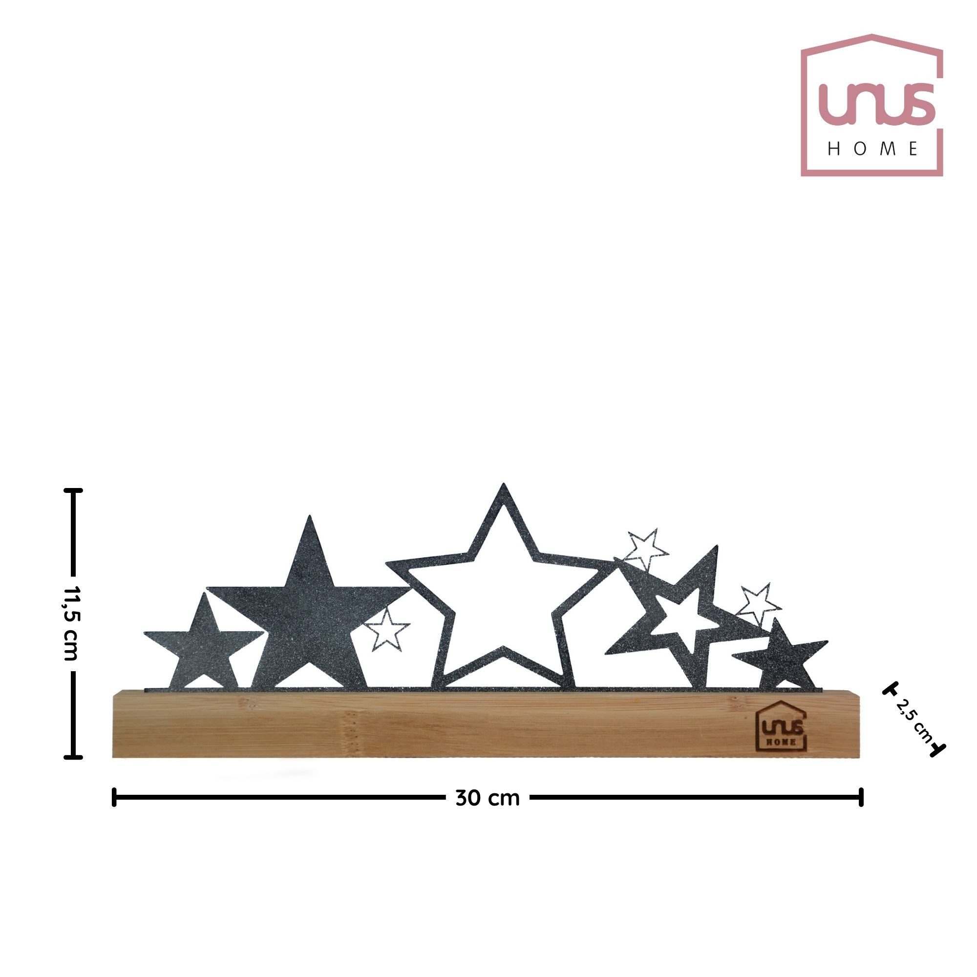 UNUS HOME Kerzenhalter Sterne-Aufsteller (Schwarz), Sterne-Silhouette aus M günstig online kaufen