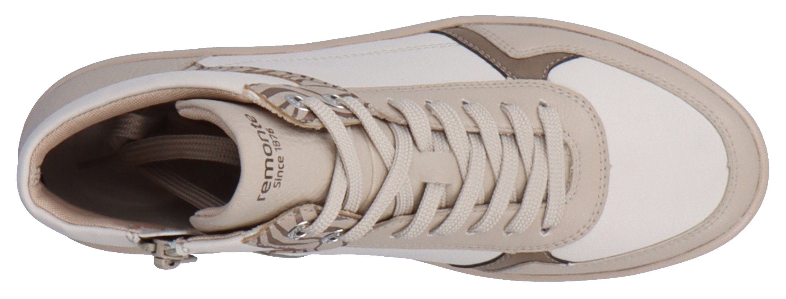 Remonte Sneaker mit hohem durch Tragekomfort offwhite kombiniert Soft-Foam Ausstattung