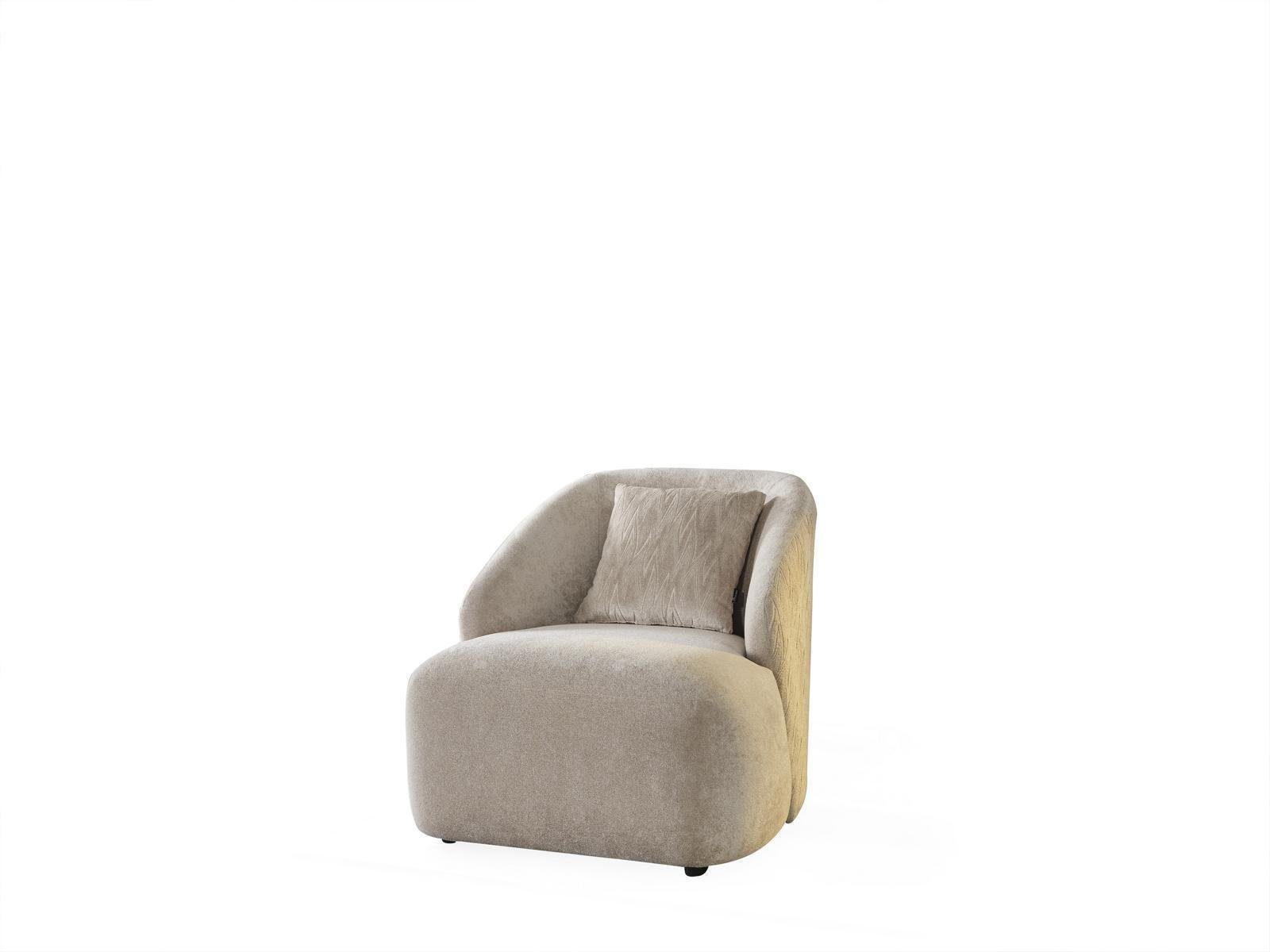 Weiß Ohrensessel (1-St., Sessel Europe Sessel), Design Sessel Wohnzimmer Stoff JVmoebel Modern Made in