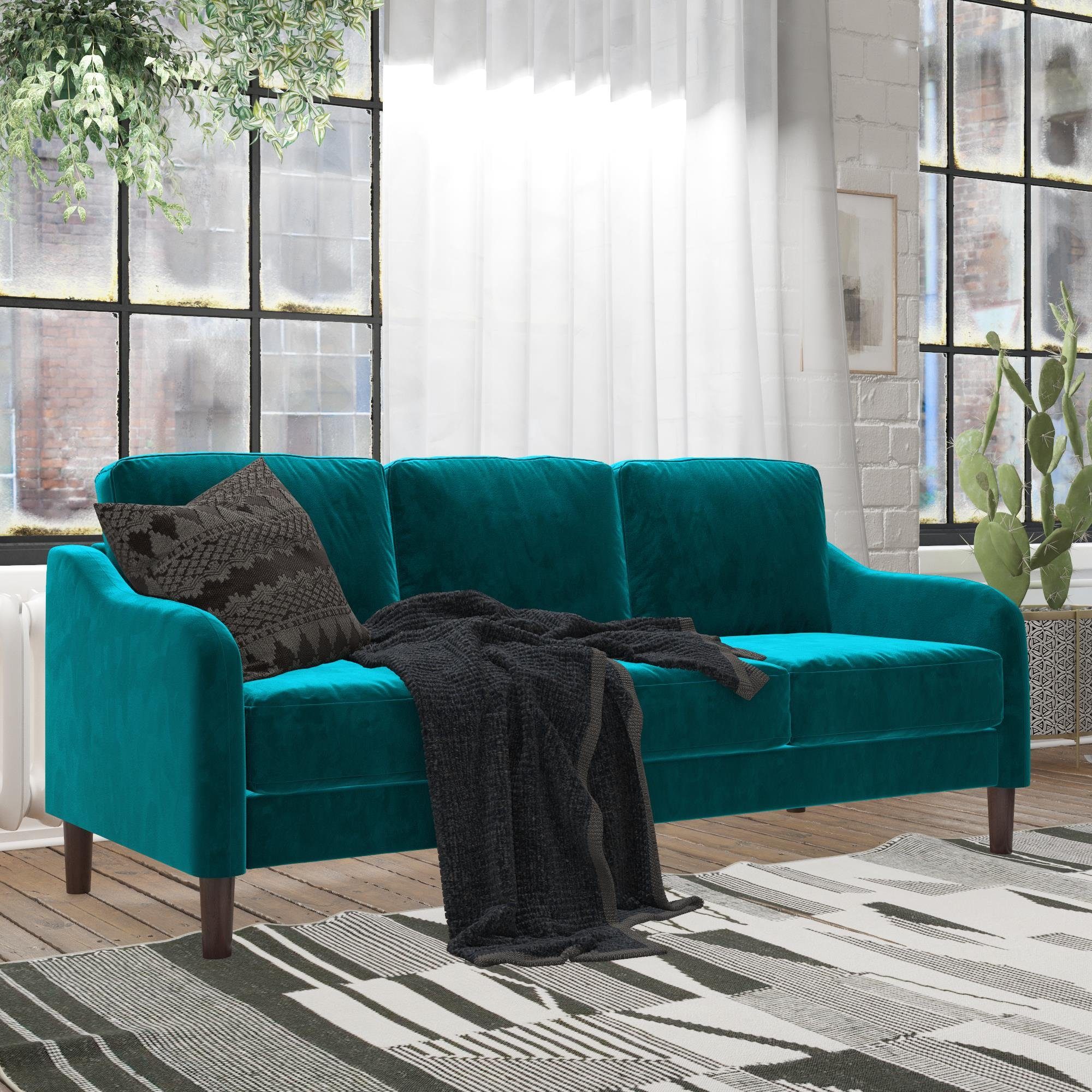 loft24 Sofa 188 3-Sitzer, grün Couch, in Bezug Marbella, Länge cm Samtoptik