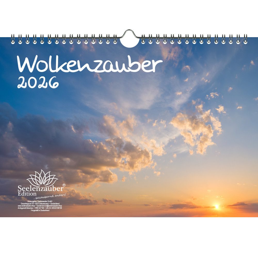 Seelenzauber Wandkalender Wolkenzauber DIN A4 Календарі für 2026 Wolken Himmel - Seelenzauber