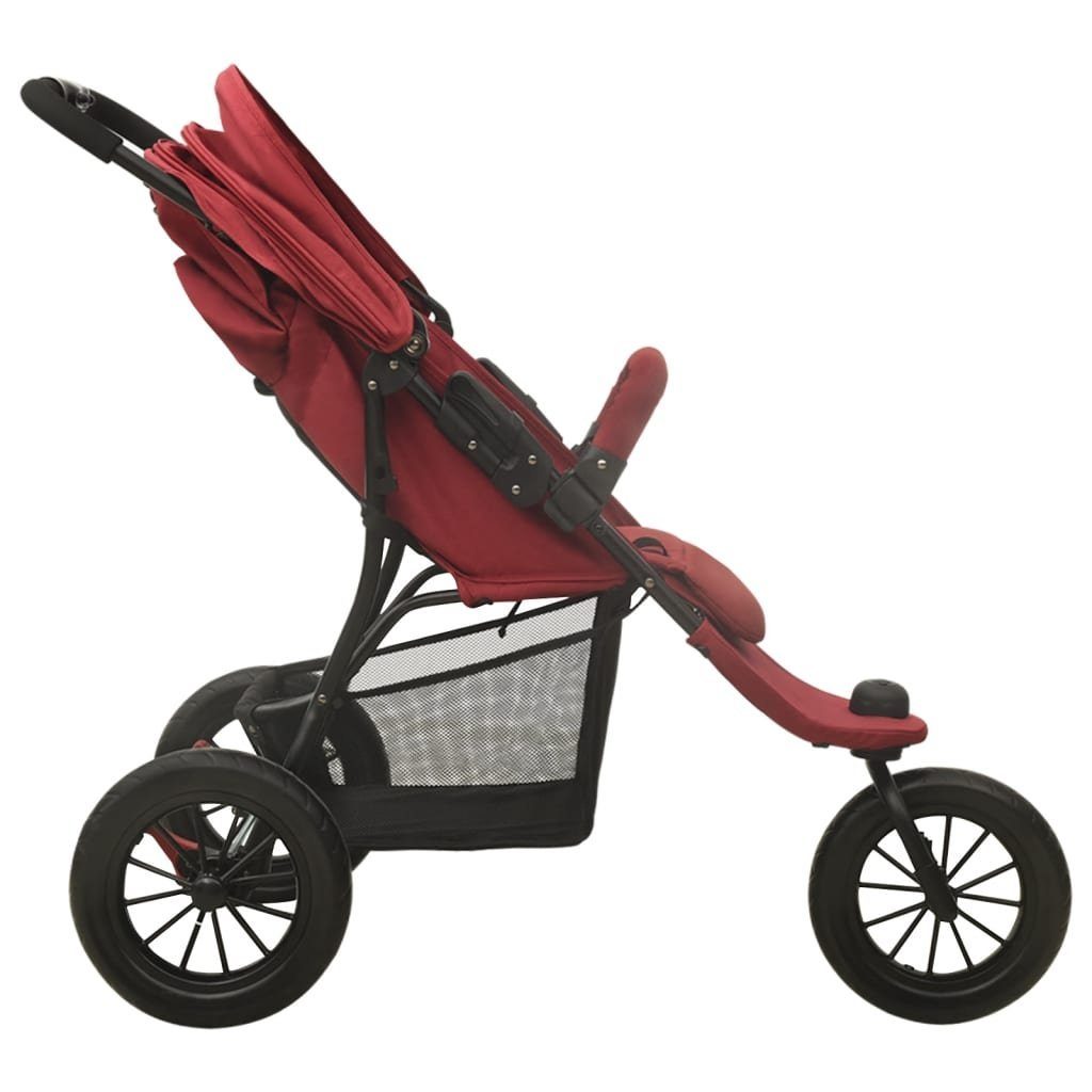 vidaXL Kinder-Buggy Kinderwagen Rot Stahl | Rot Rot