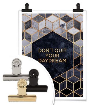 K&L Wall Art Poster Poster Fredriksson Art Déco Don´t Quit your Daydream, Wohnzimmer Wandbild modern