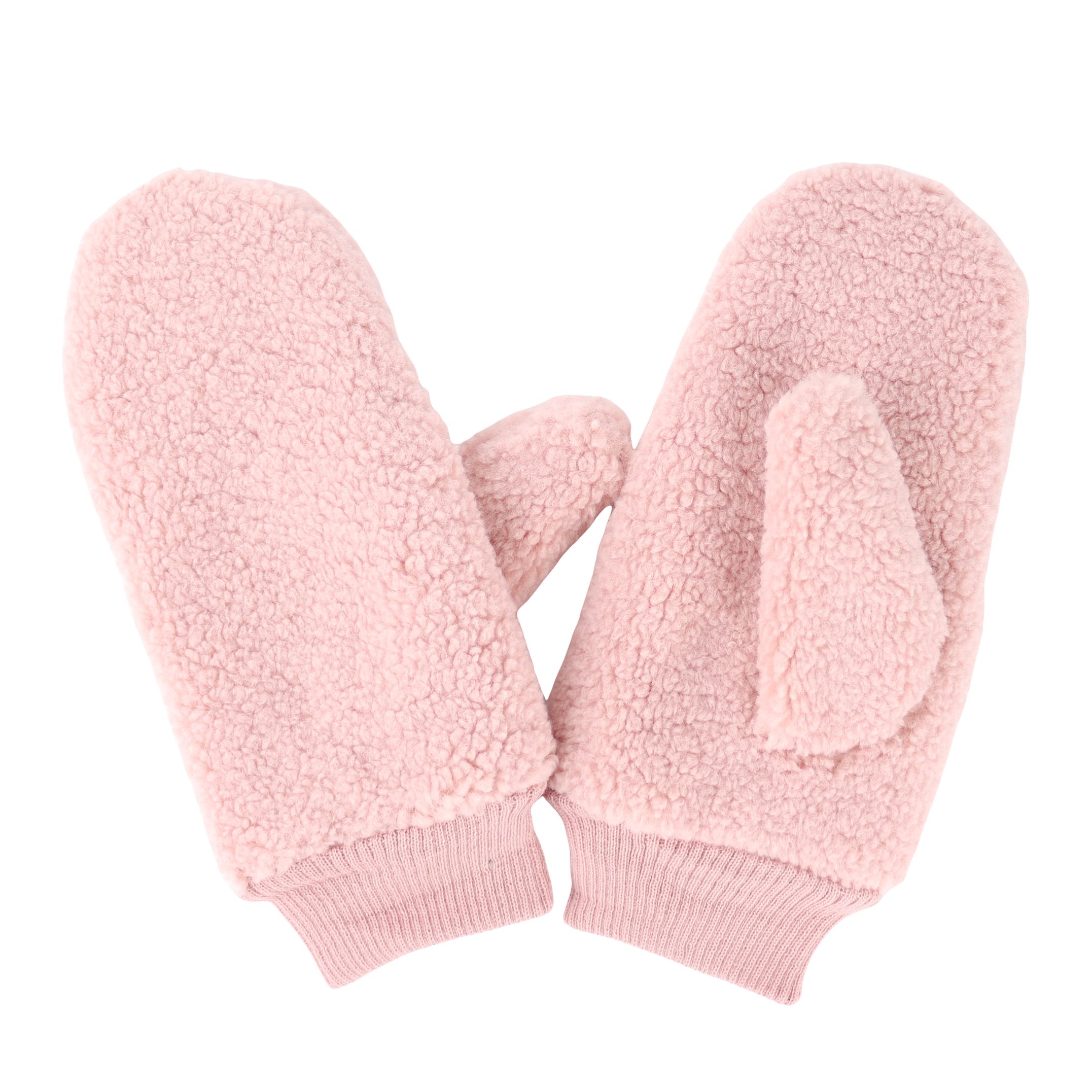 MIRROSI Fleecehandschuhe Damen Handschuhe aus Teddyfell, Warm und Kuschelig (Einheitsgröße) Dick gefüttert ideal für Herbst, Winter Rosa
