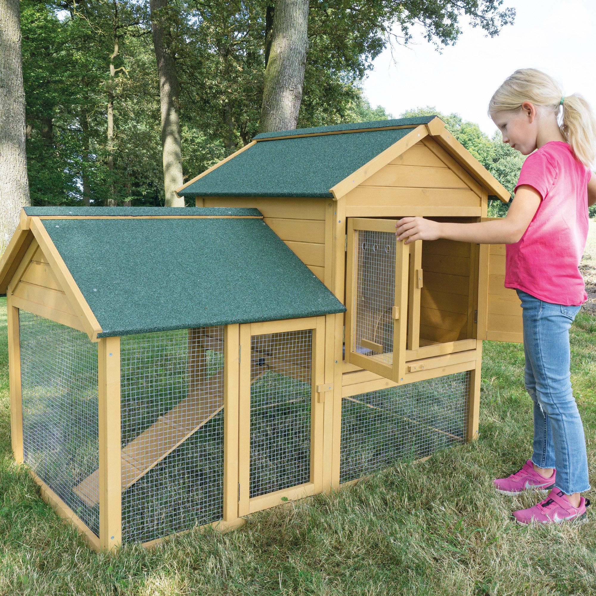 Zooprinz Kleintierstall Hasenfarm mit Auslauf 150x118x96 günstig online kaufen